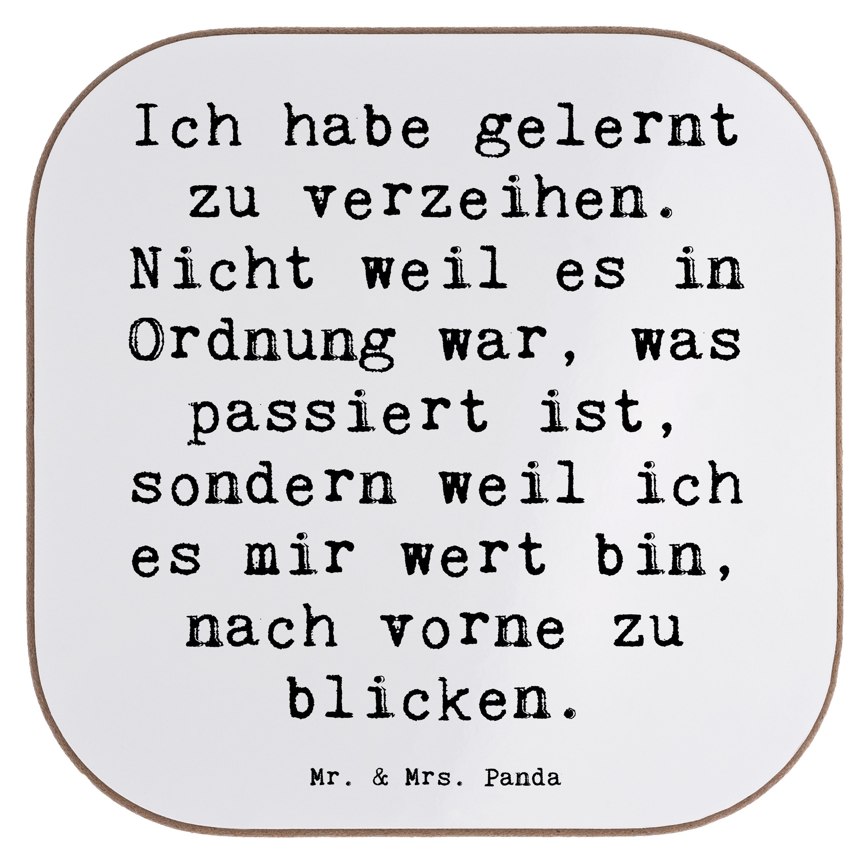 Mr. & Mrs. Panda Getränkeuntersetzer Ich habe gelernt zu verzeihen. Nicht weil es in Ordnung war