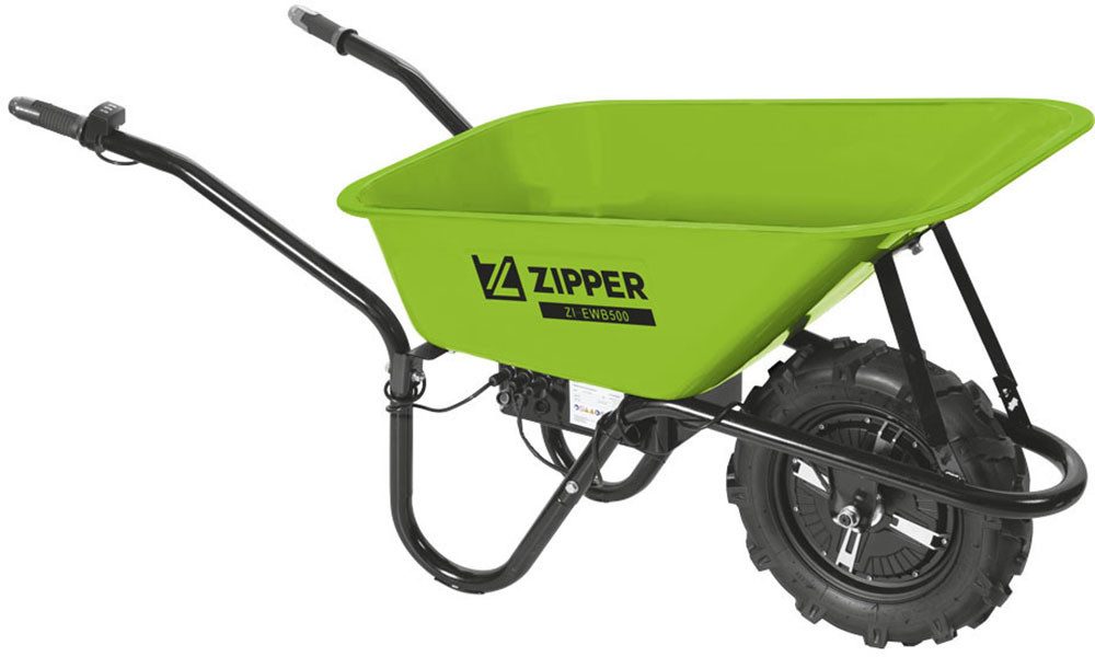 ZIPPER Motorschubkarre, 75 l, ideal für den Transport von Schüttgütern rund um Haus, Hof und Garten