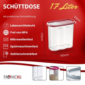 TronicXL Vorratsdose 2x Vorratsbehälter Schüttdose 1,7l Frischhaltedosen Kunststoff Müsli, Kunststoff, (2-tlg), Made in Europa