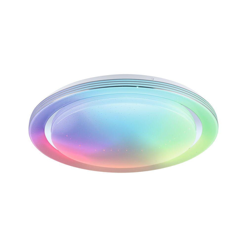Paulmann LED Deckenleuchte LED Deckenleuchte und Weiß Ja, fest Rainbow warmweiss, in 2800lm, RGBW Deckenlampe, Deckenbeleuchtung, Leuchtmittel enthalten: Deckenlicht LED, verbaut, Angabe, Chrom 38,5W keine