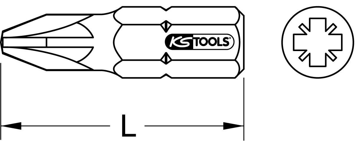 Thumbnail - KS Tools Bohrer- und Bitset 1/4" Mini-Bit für Kreuz-Schlitz-Schrauben PZ 0, 18 mm