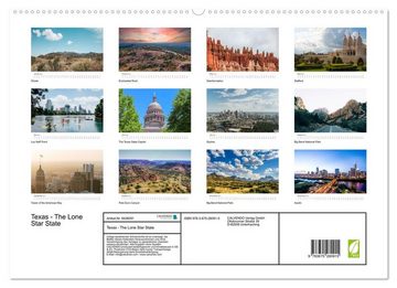 CALVENDO Wandkalender Texas - The Lone Star State (Premium, hochwertiger DIN A2 Wandkalender 2023, Kunstdruck in Hochglanz)