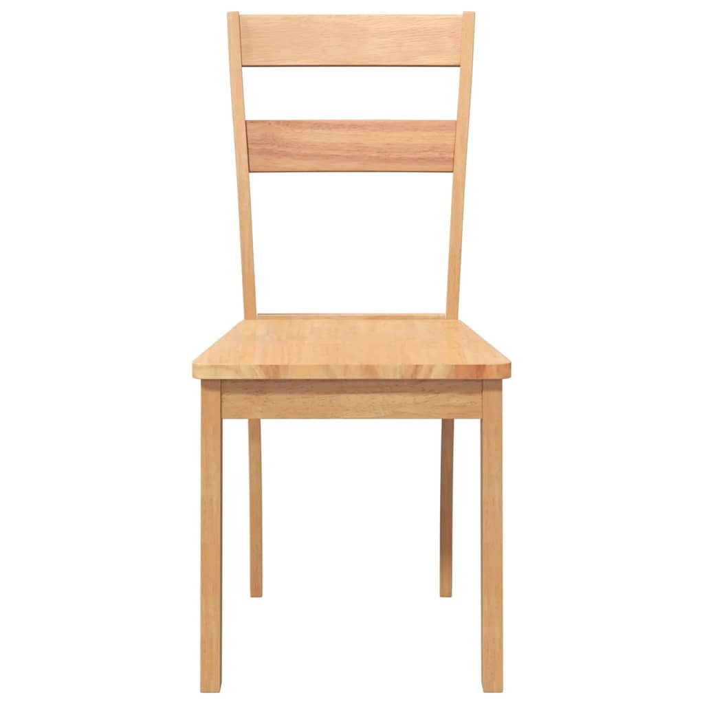 vidaXL Esszimmerstuhl Esszimmerstühle 2 Stk. Natur Massivholz Gummibaum (2 St) – Bild 5 von 5