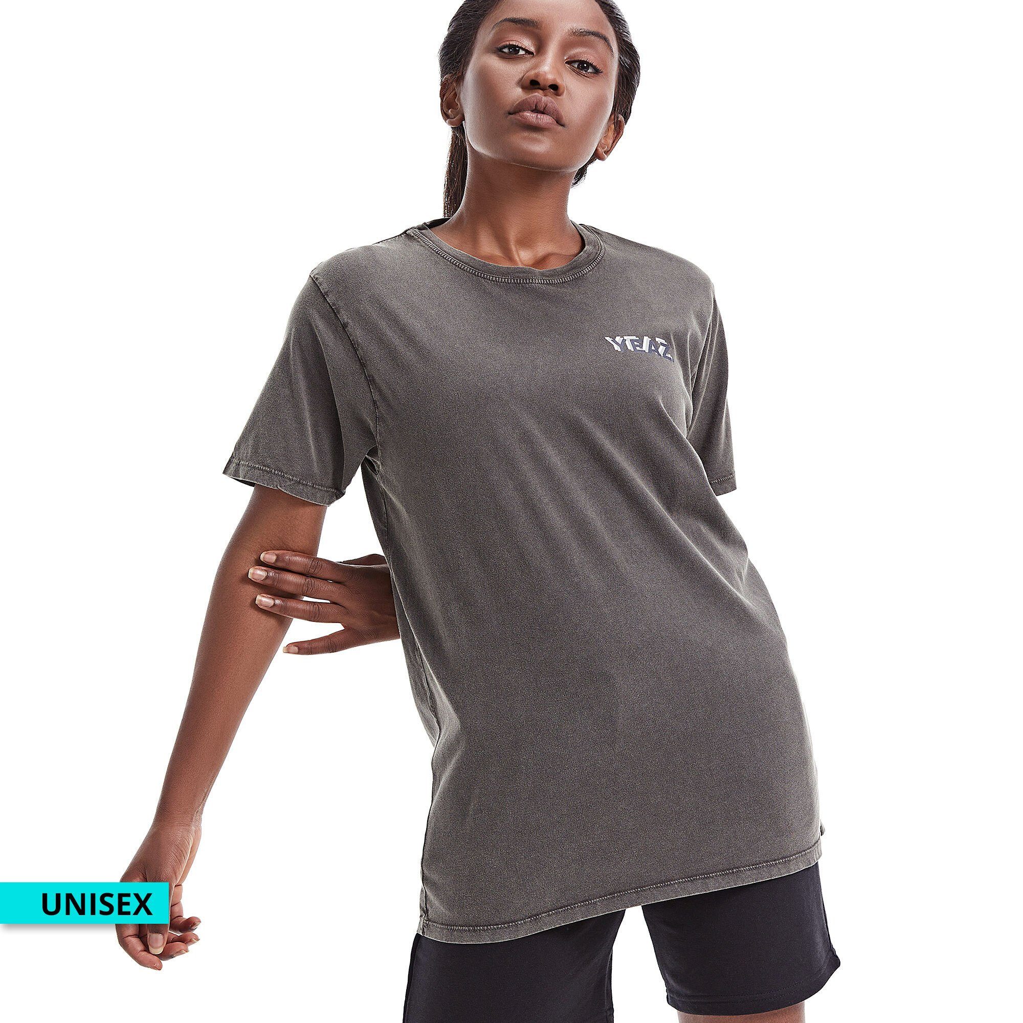 YEAZ T-Shirt CHAWLAY T-Shirt T-Shirt im Vintage Look aus hochwertigem veganem Material-Mix