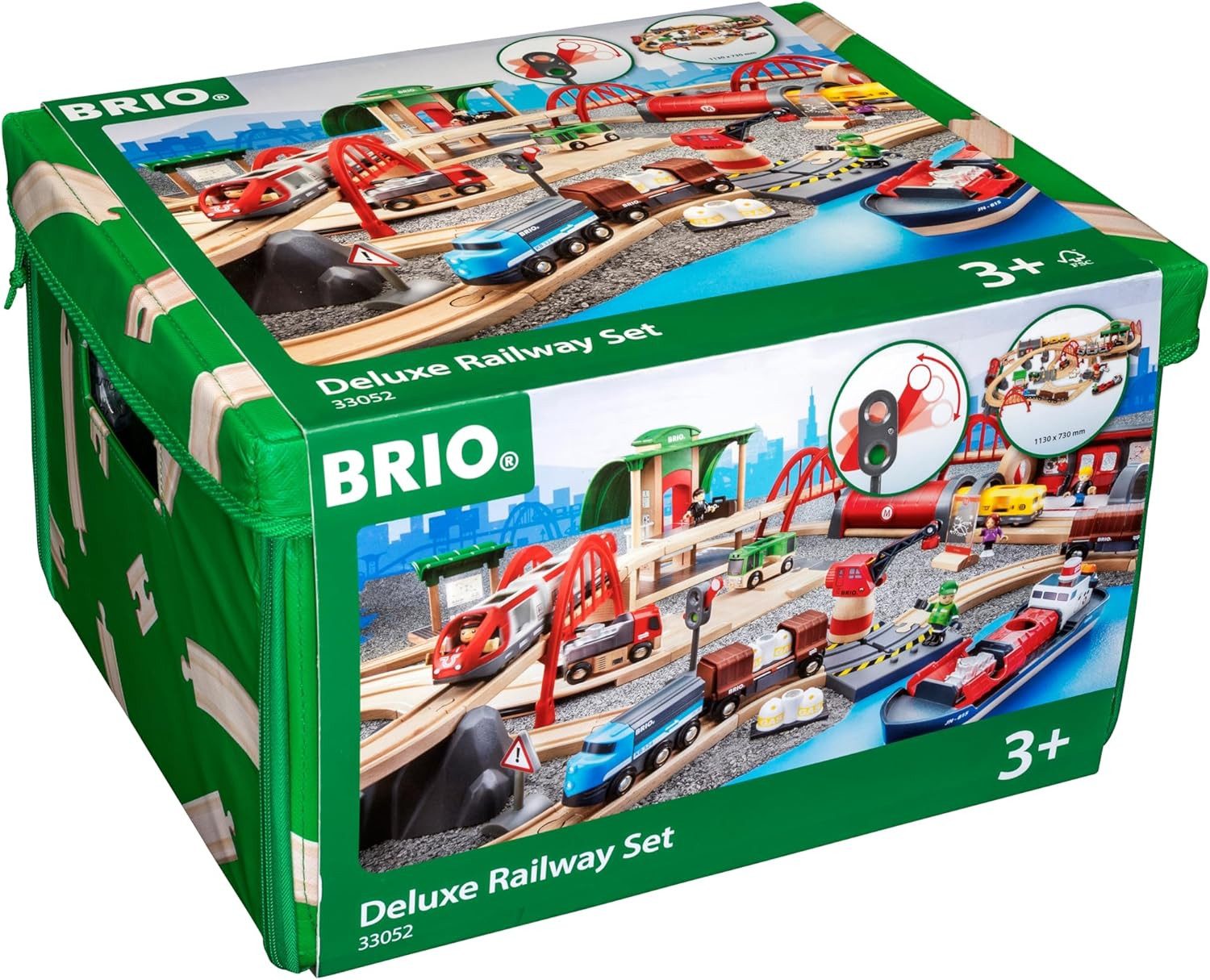 Ravensburger Spielzeugeisenbahn-Schiene BRIO World 33052 Straßen & Schienen Bahn Set Deluxe Eisenbahn 3+