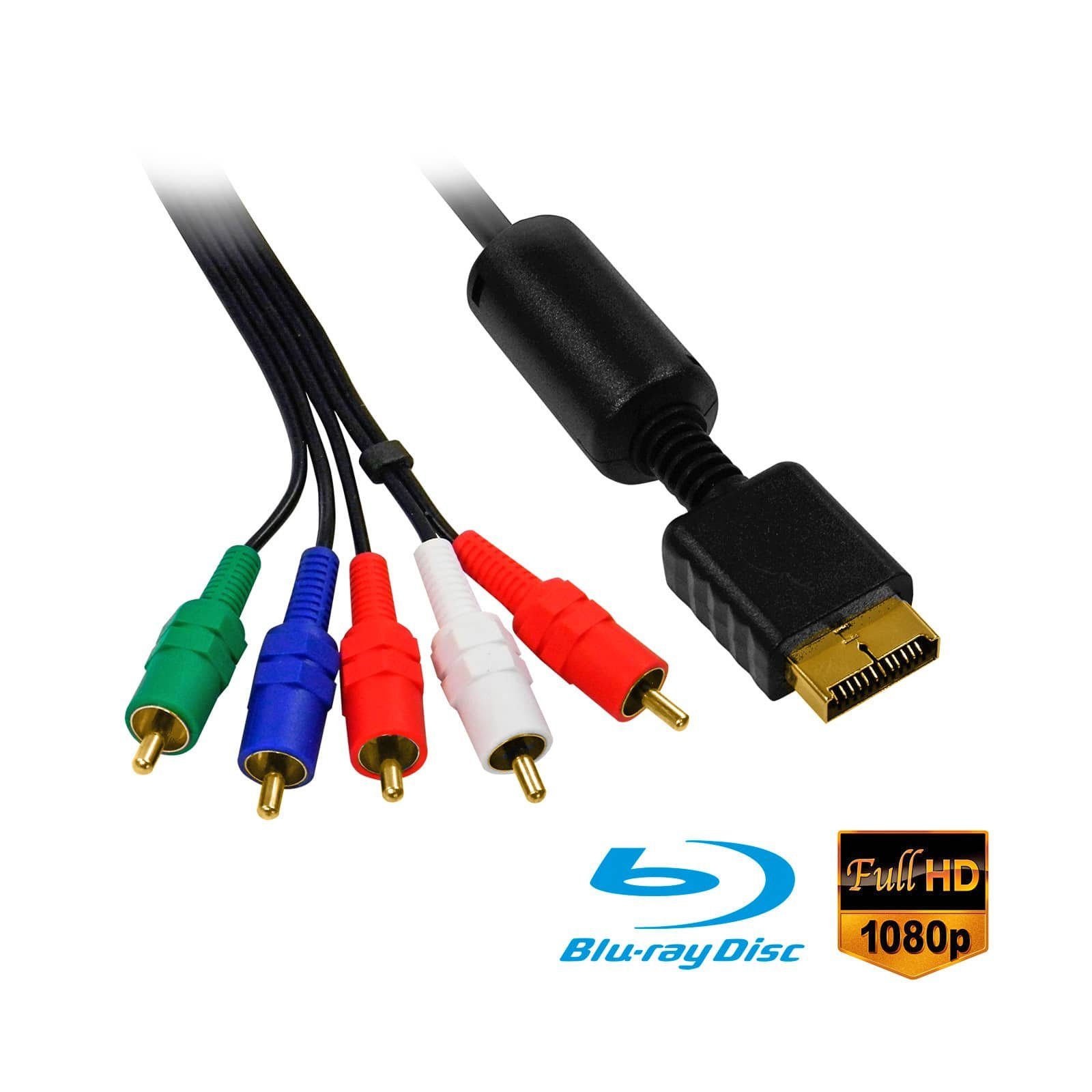 EAXUS HD Component YUV Електричний провід Geeignet für PS3 & PS2 Audio- & Video-Kabel, MultiOut, Component-Video, Audio, (150 cm), Komponentenkabel für PlayStation 3 & 2