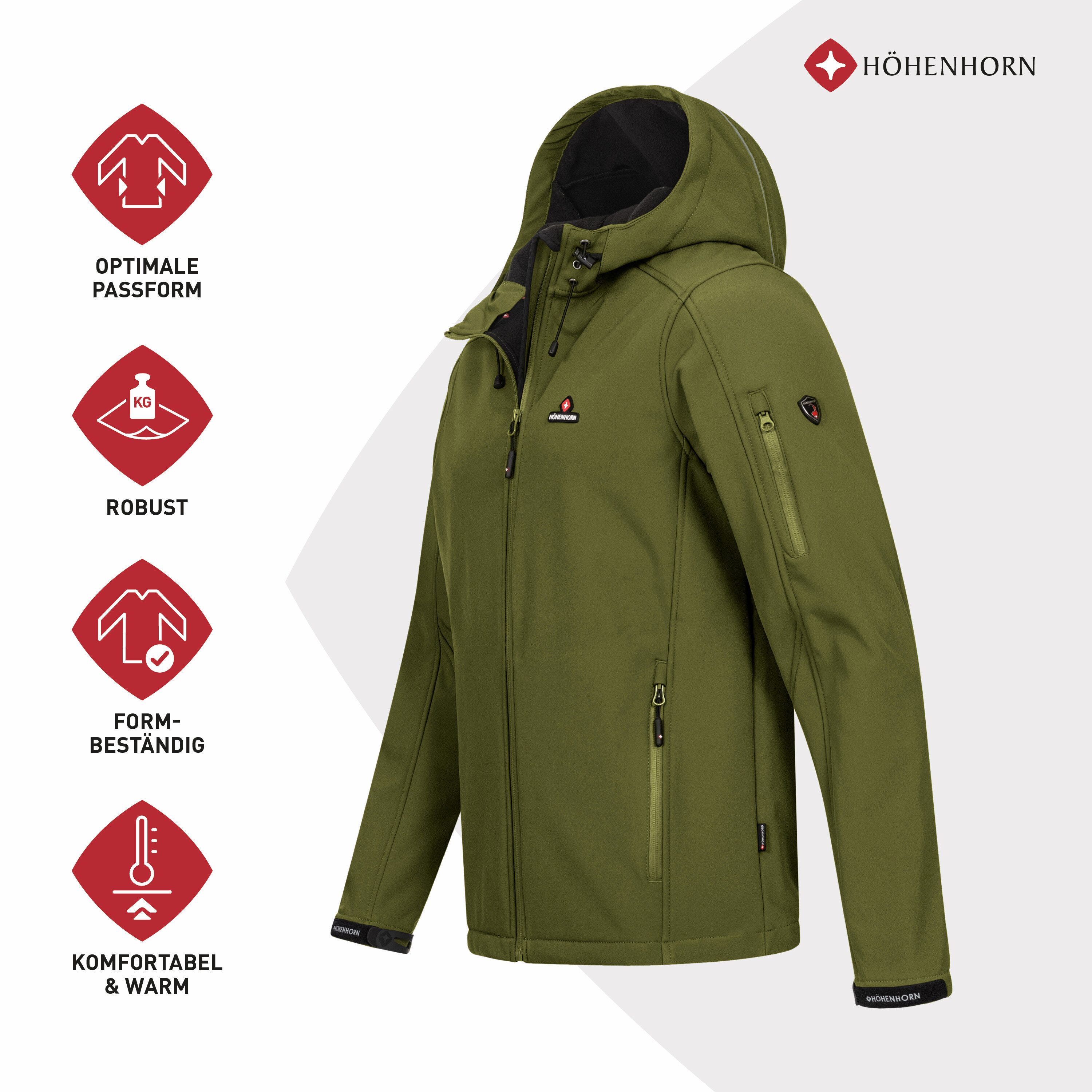 Höhenhorn Softshelljacke Altus Herren Softshell Jacke für Männer Outdoor Funktionsjacke Microfleece-Innenfutter, Atmungsaktiv, Wasserdicht – Bild 2 von 5