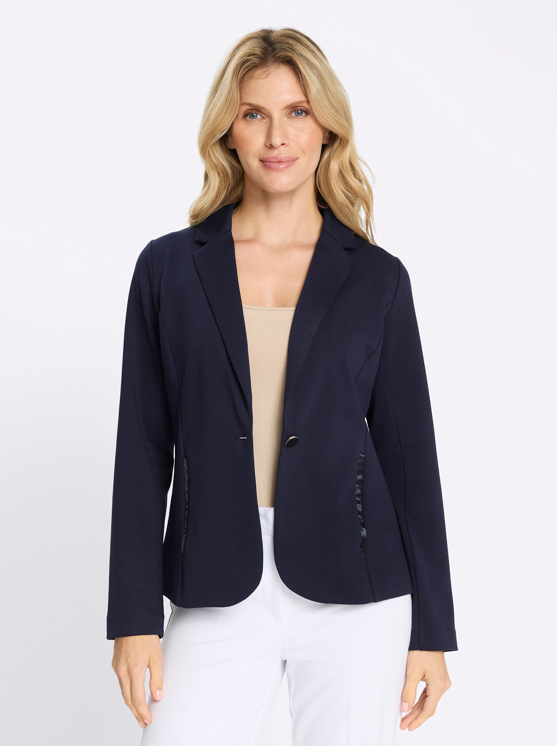 Sieh an! Blusenblazer Jersey-Blazer Langarm