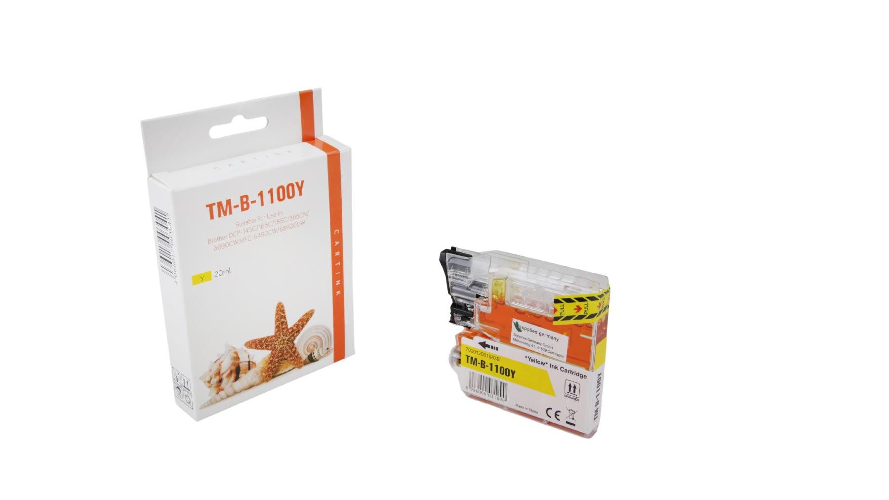 Supplies Germany LC-1100Y Tintenpatrone (1-tlg., Tintenpatrone gelb gelb)