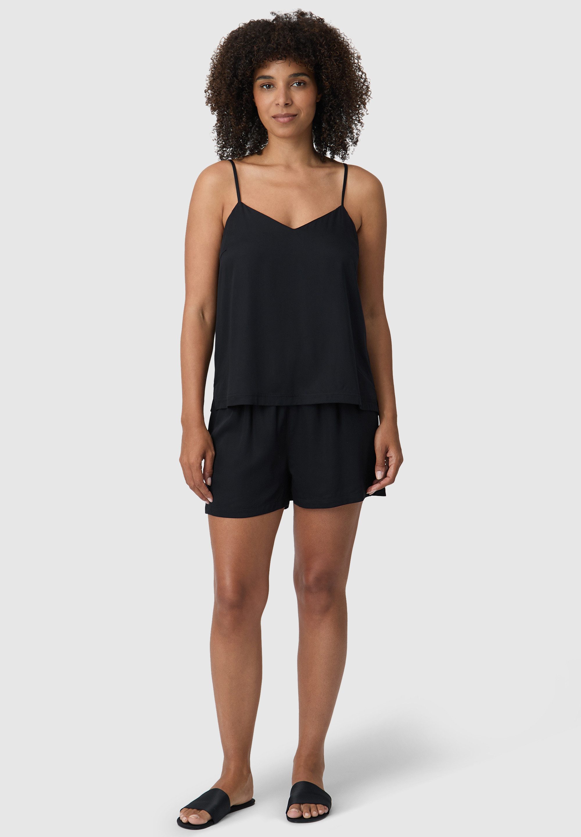 Les Lunes Pyjamahose BLOOM Sleep Shorts shiny Schlafshorts, Satin Optik, Nightwear, atmungsaktiv, Sleepwear