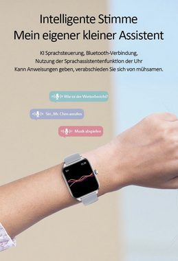 Bothergu Smartwatch (1,85 Zoll), Fitness Tracker Uhr für Damen Smartwatch