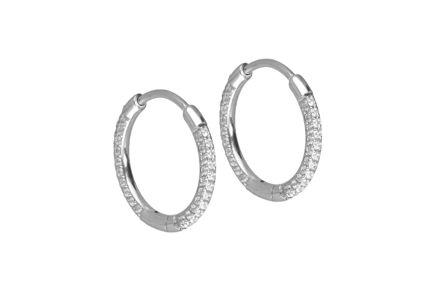 FILANGO Paar Creolen Titan Ohrclicker Creolen EINGEFASSTE KRISTALLE (Creolen, 1-tlg)