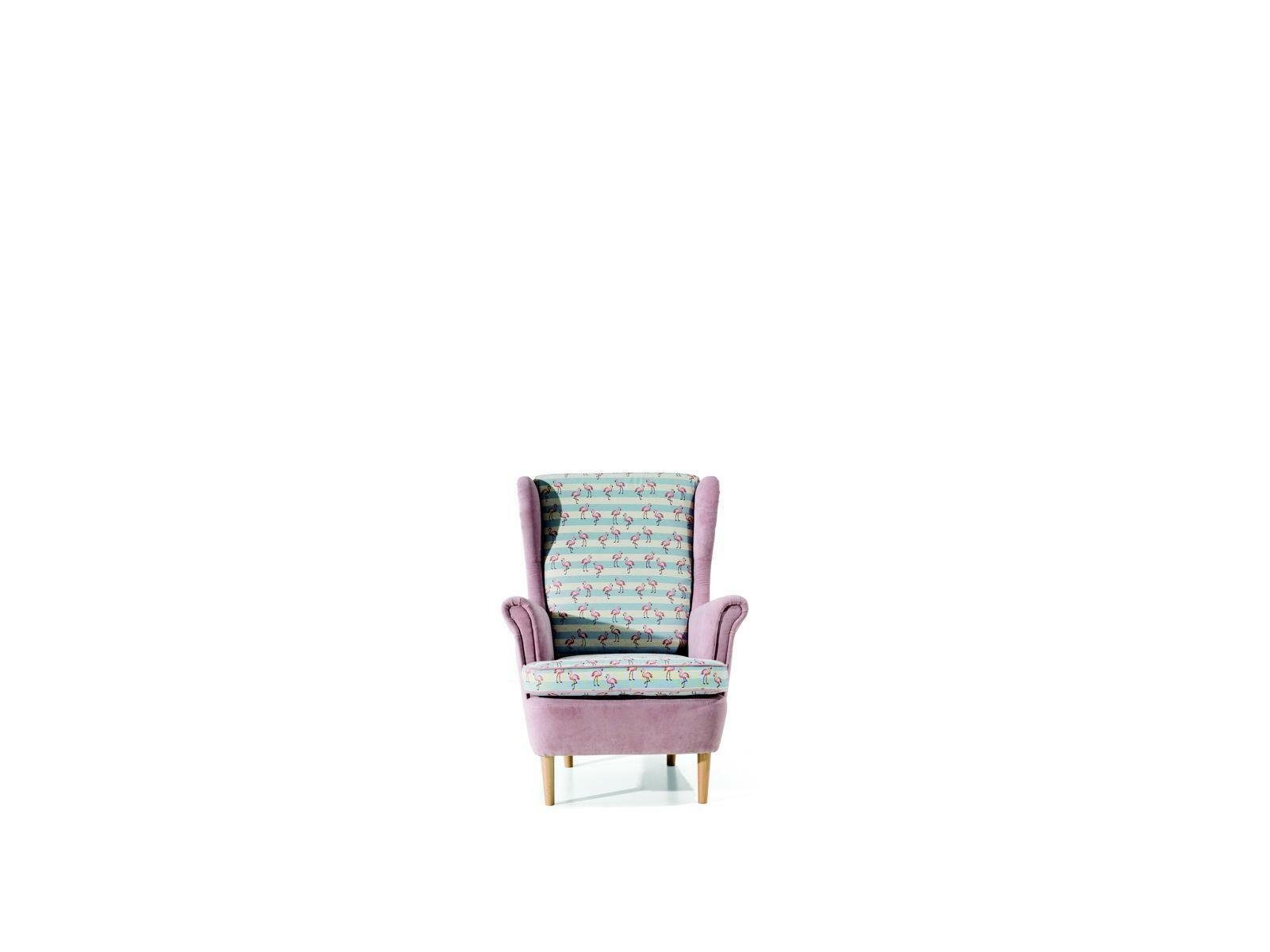 Sofa Fernseh Sessel Polster Club JVmoebel Ohrensessel, Stuhl Design 1 Relax Stoff Lounge Couch Sitzer