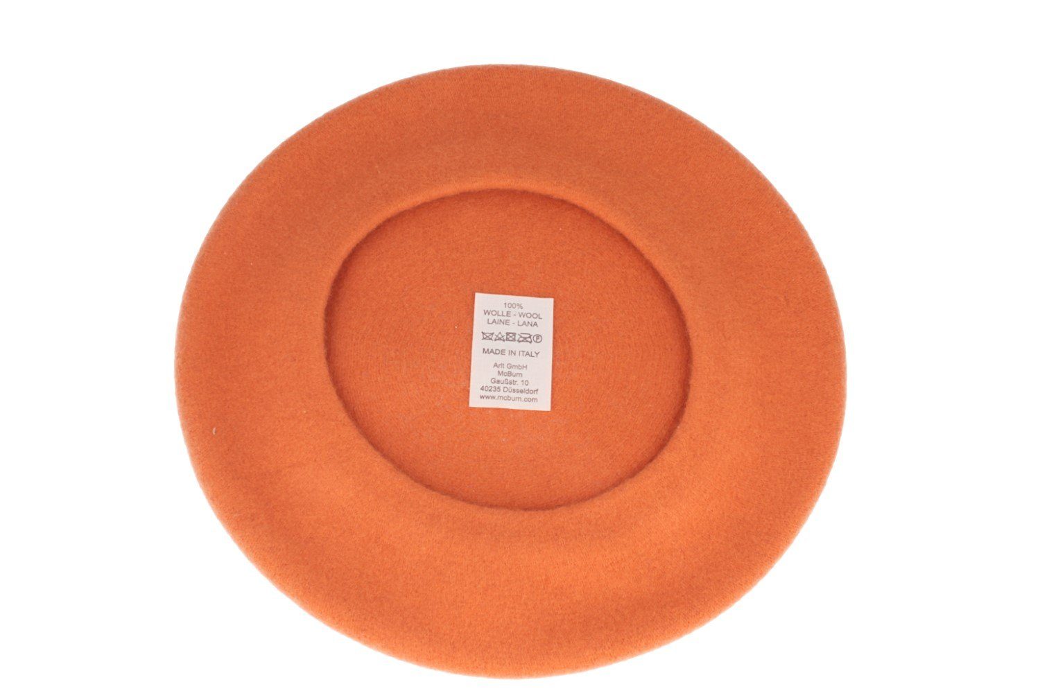 angenehm Baskenmütze Baskenmütze 100% Große McBurn 188 orange aus Wolle weich