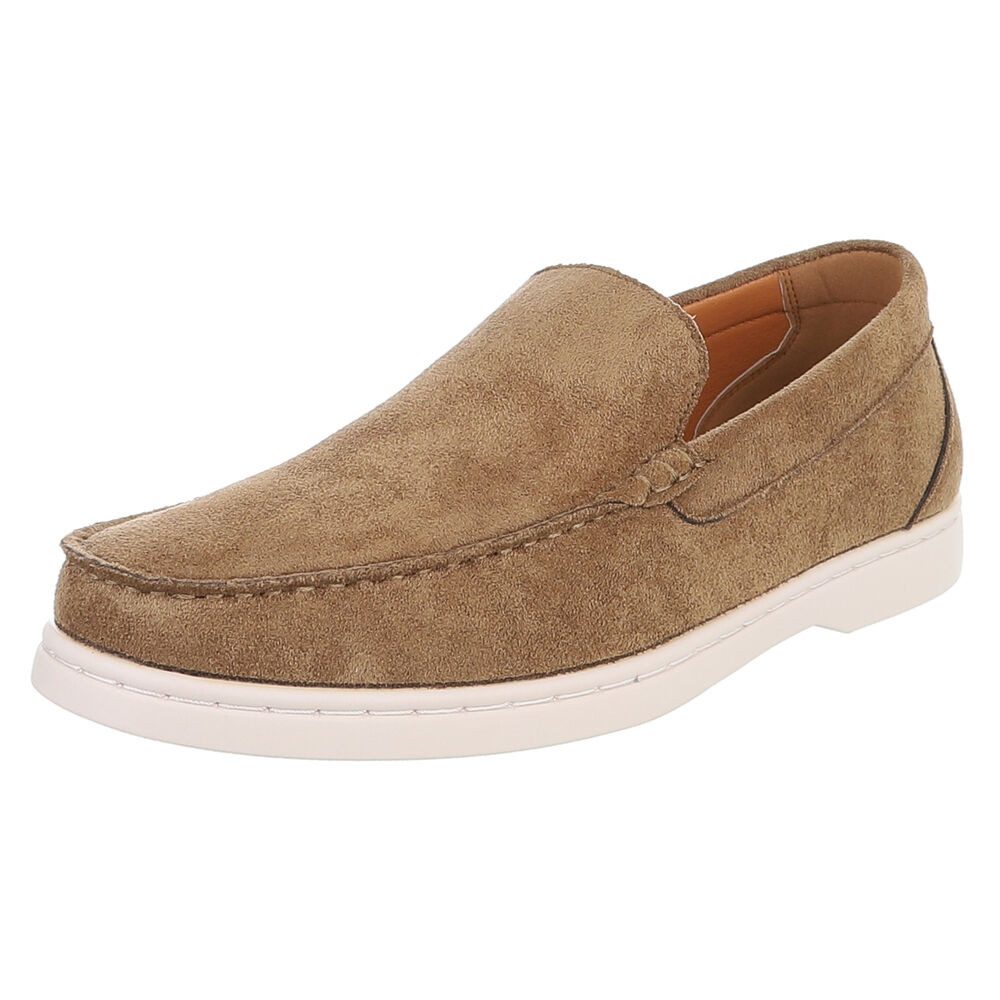 Coolwalk Herren Slipper aus Veloursoptik, Casual Slip-on Schuh Slipper (91977288) Flach Slipper in Hellbraun