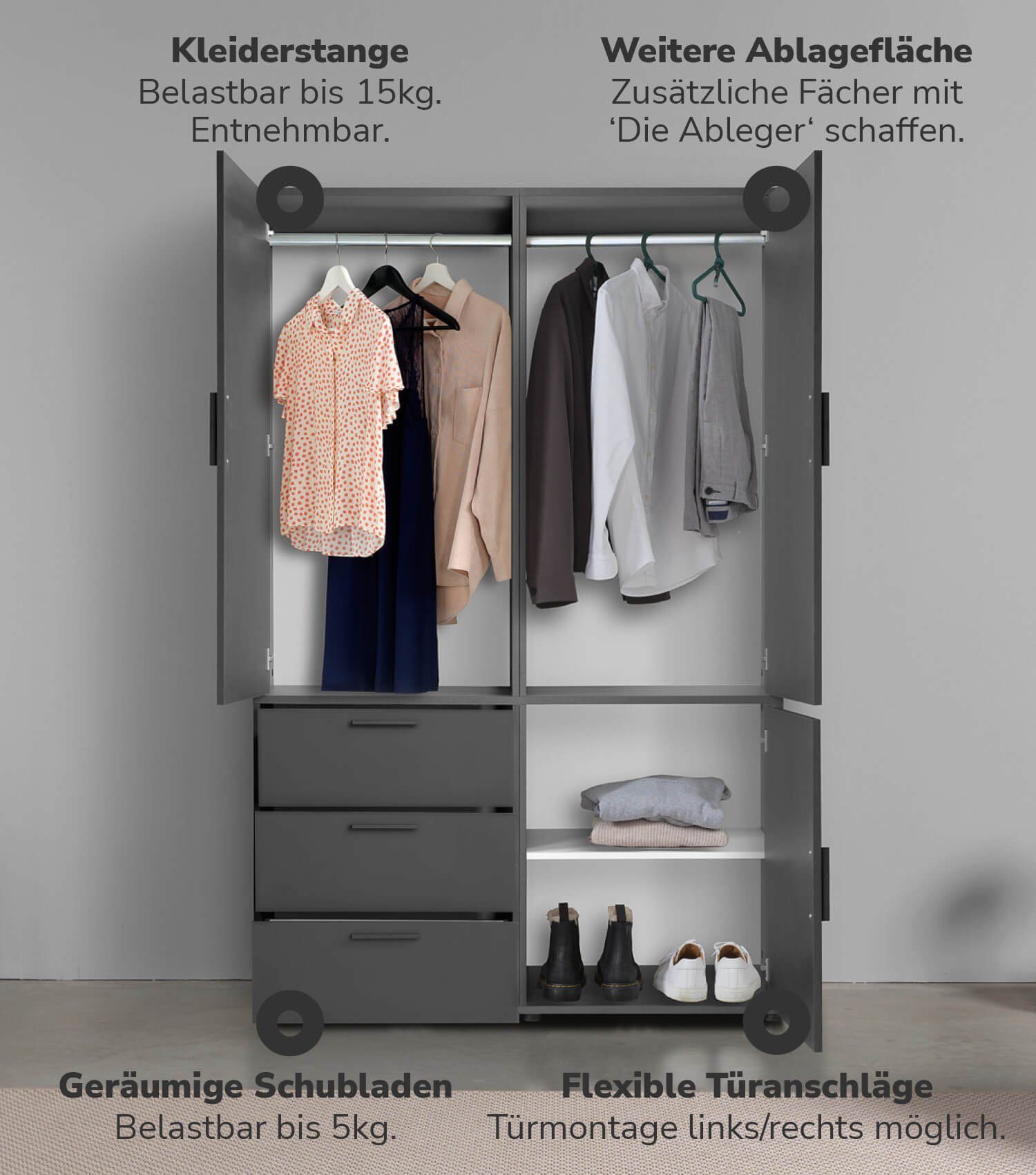 mokebo Kleiderschrank Der Grenzenlose (3-Türig & günstig online kaufen
