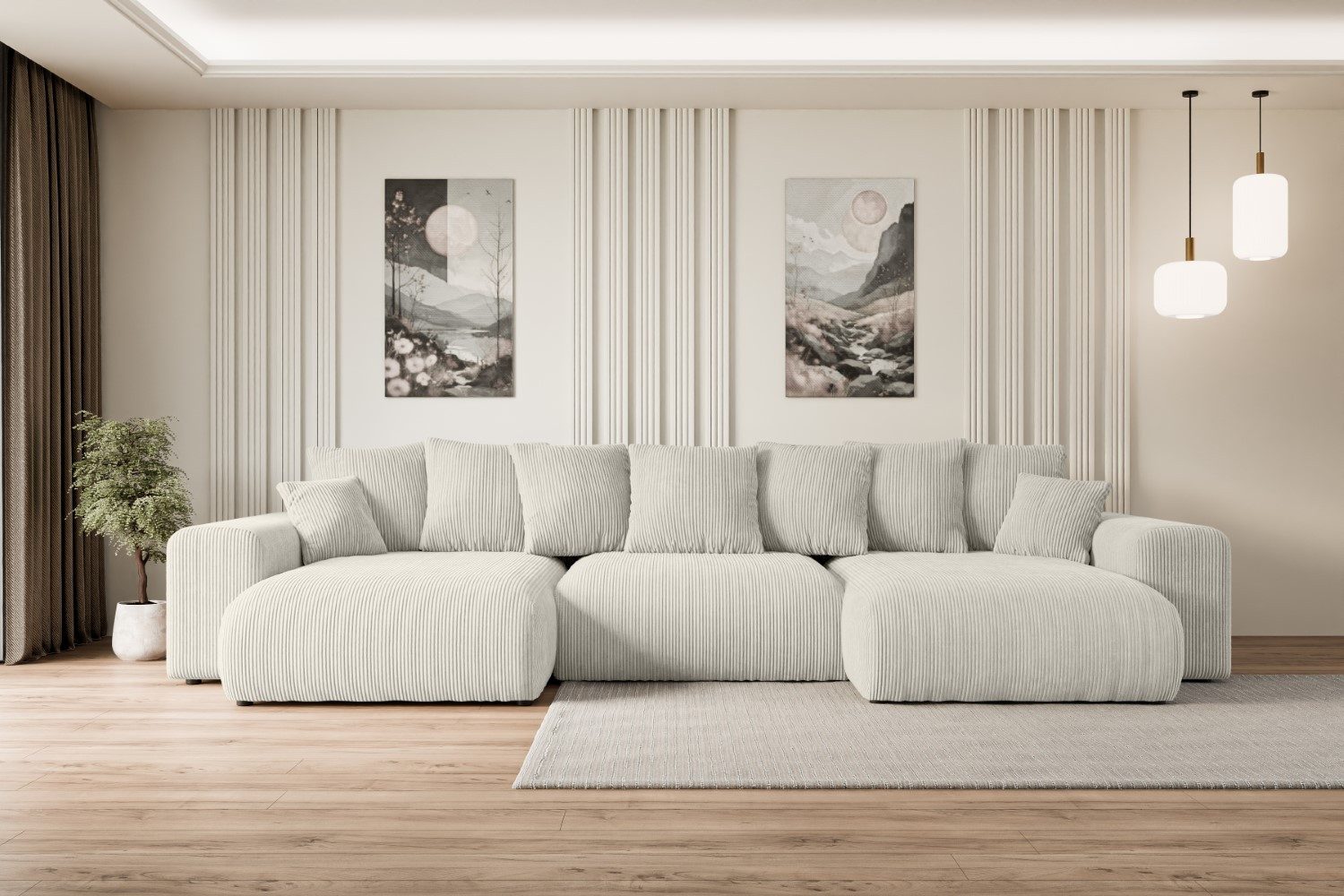 ALTDECOR Wohnlandschaft ESKAR-U, Couch mit Schlaffunktion, Wohnzimmer - Woh günstig online kaufen