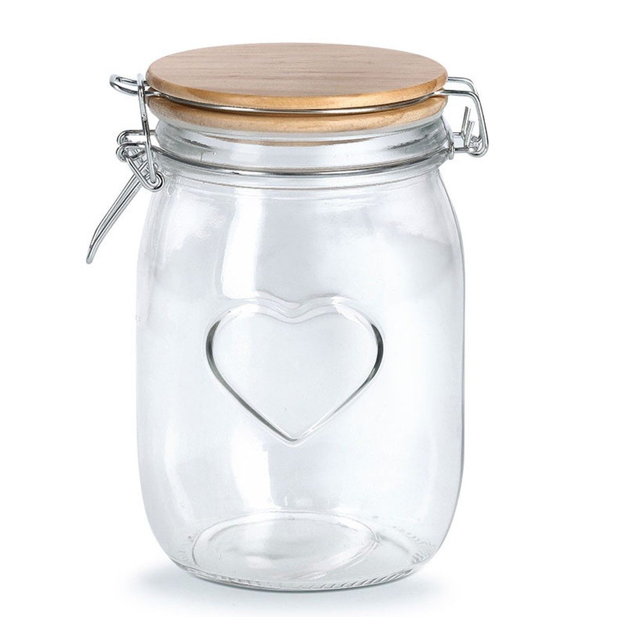 Zeller Present Vorratsglas Glasbehälter für Lebensmittel HEART, luftdicht, 1000 ml, Glas, (einzeln, einzeln)
