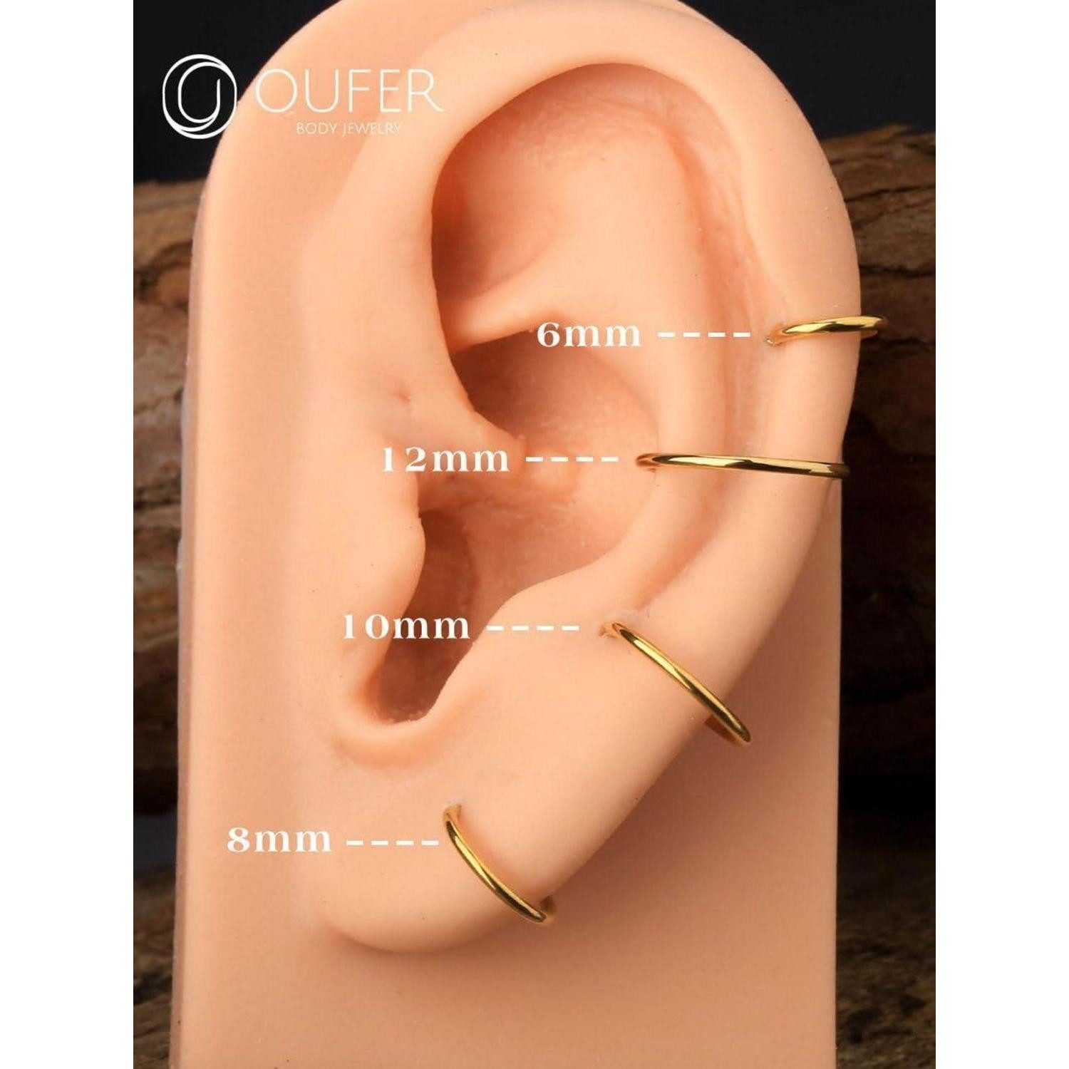 LuxusKollektion Nasenpiercing 16G Titan Nasenpiercing Ring 6mm Gold Helix Clicker Daith Piercing