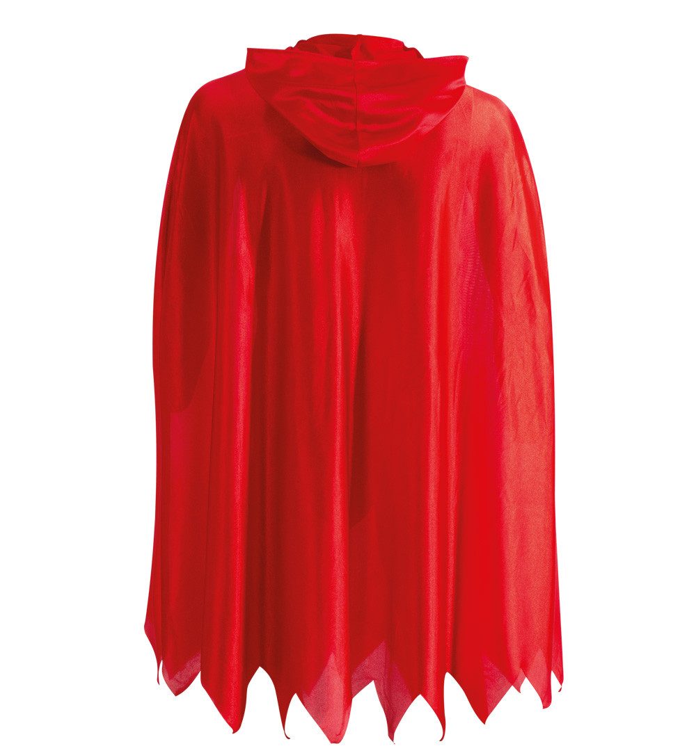 Fries Teufel-Kostüm Teufel Cape Umhang mit Kapuze Gr. XXL Schwarz Halloween Karneval