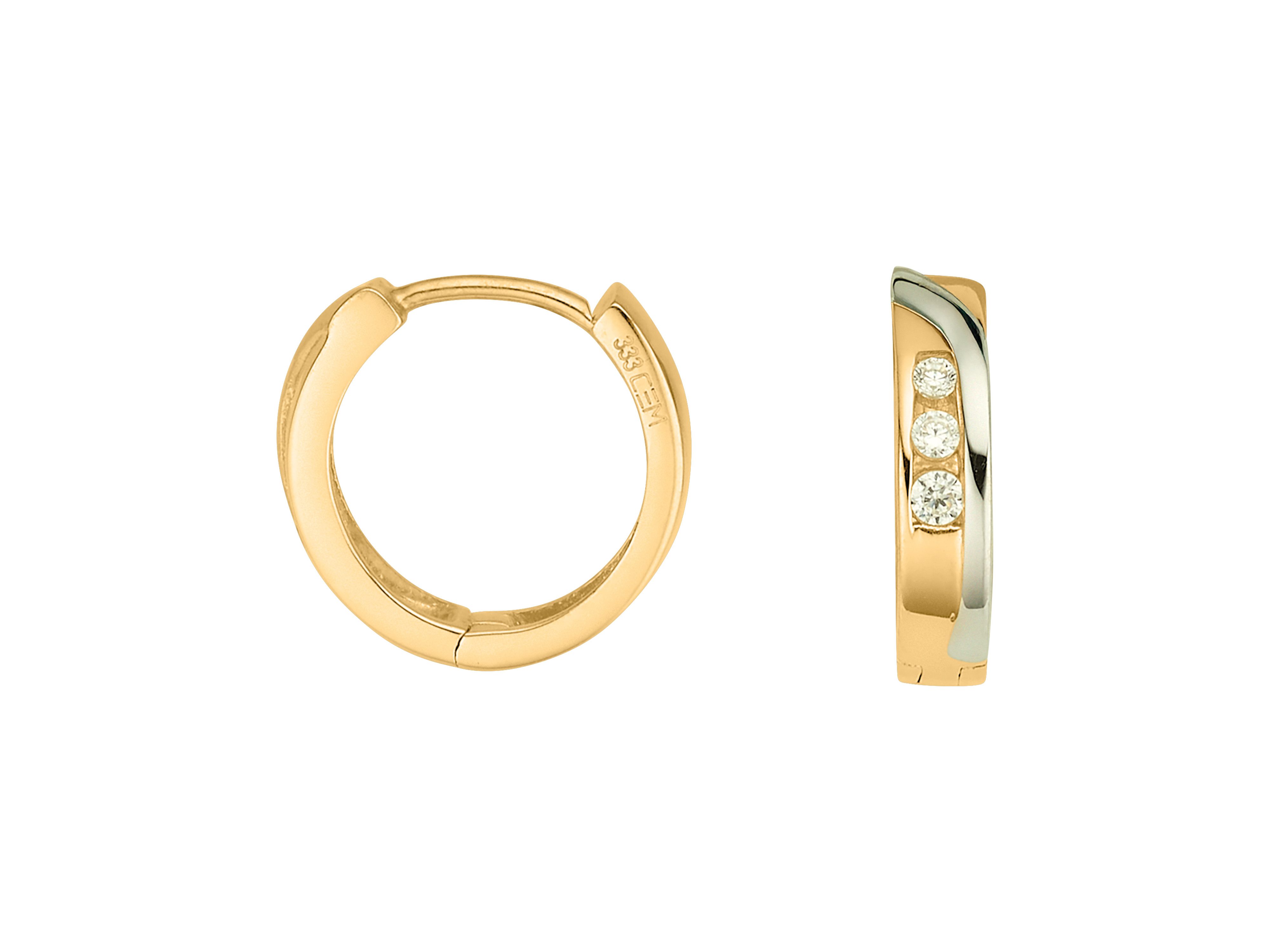 Paar Creolen Schmuck Geschenk Gold 333 Ohrschmuck Creolen bicolor