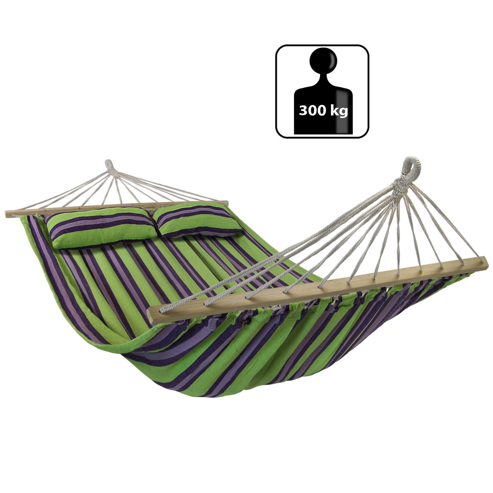 BB Sport Stabhängematte Stabhängematte 240 x 150 cm inkl. 2 Kissen für 2 Personen
