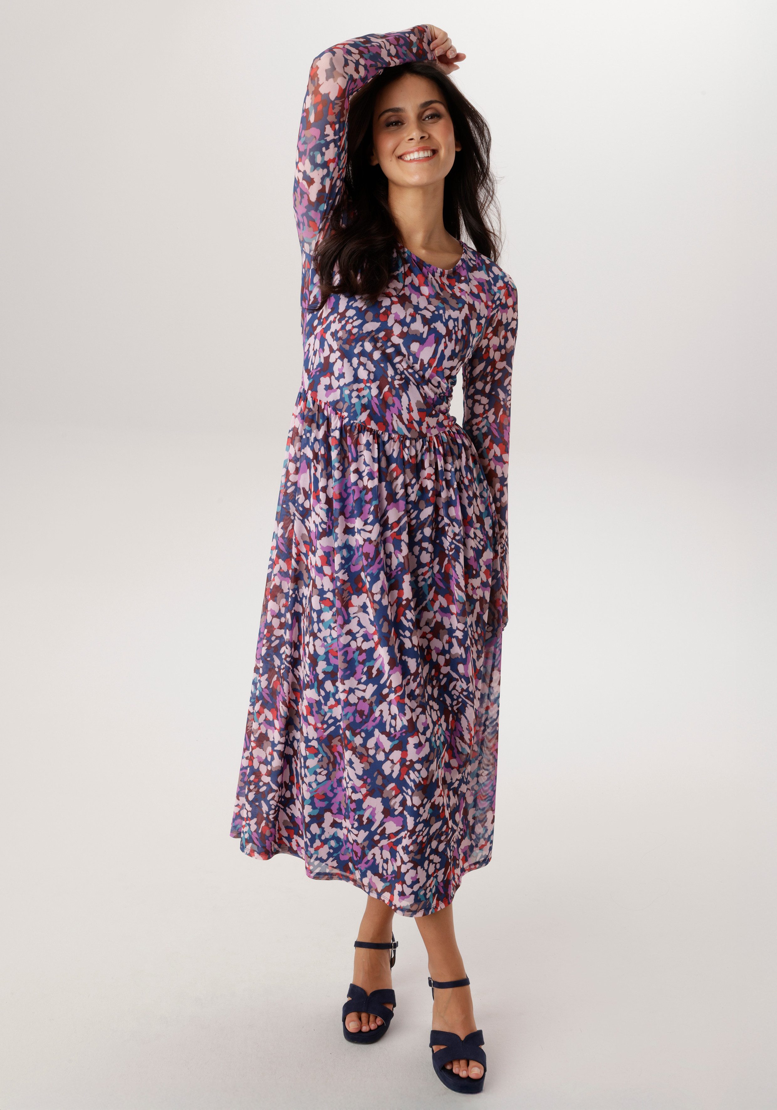 Aniston SELECTED Midikleid im ausdruckstarkem Druckdessin - NEUE KOLLEKTION günstig online kaufen