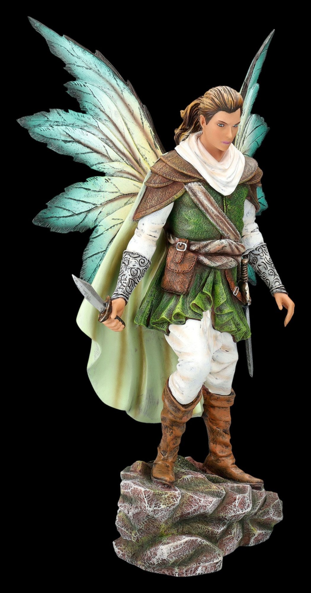 Figuren Shop GmbH Fantasy-Figur Elfen Figur Mann - Krieger Beschützer der Natur - Fantasy Dekofigur