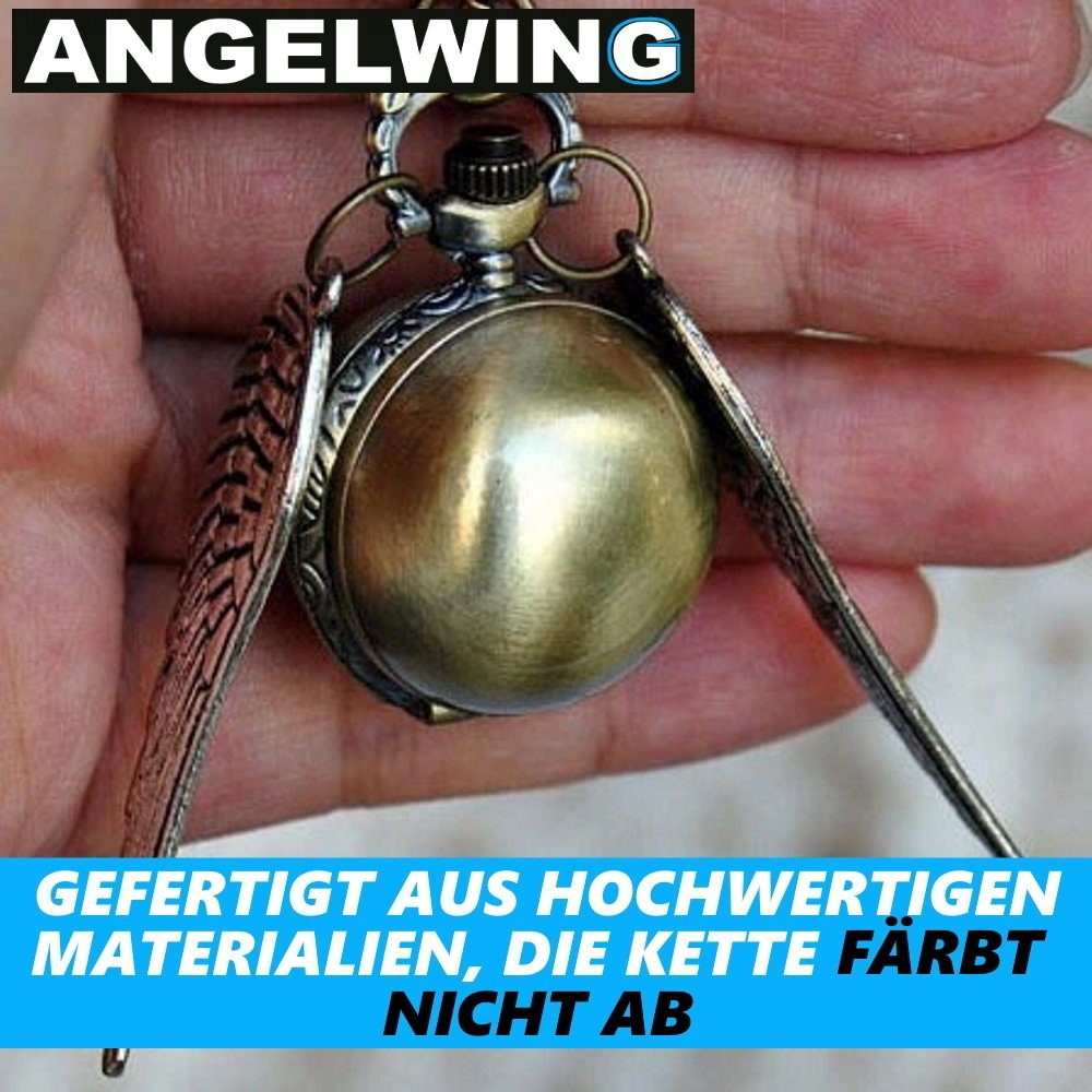 MAVURA Amulett Kette mit mit Medaillon ANGELWING Gold Anhänger, Kette Engels Anhänger Flügel Flügel Uhr Engelsflügel