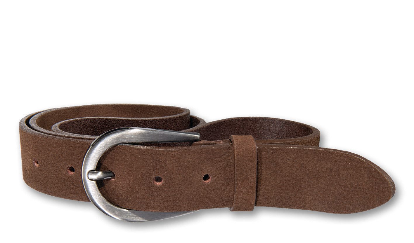 Silbergift Ledergürtel Ledergürtel mit dunkler Schließe in Hufeisenform günstig online kaufen