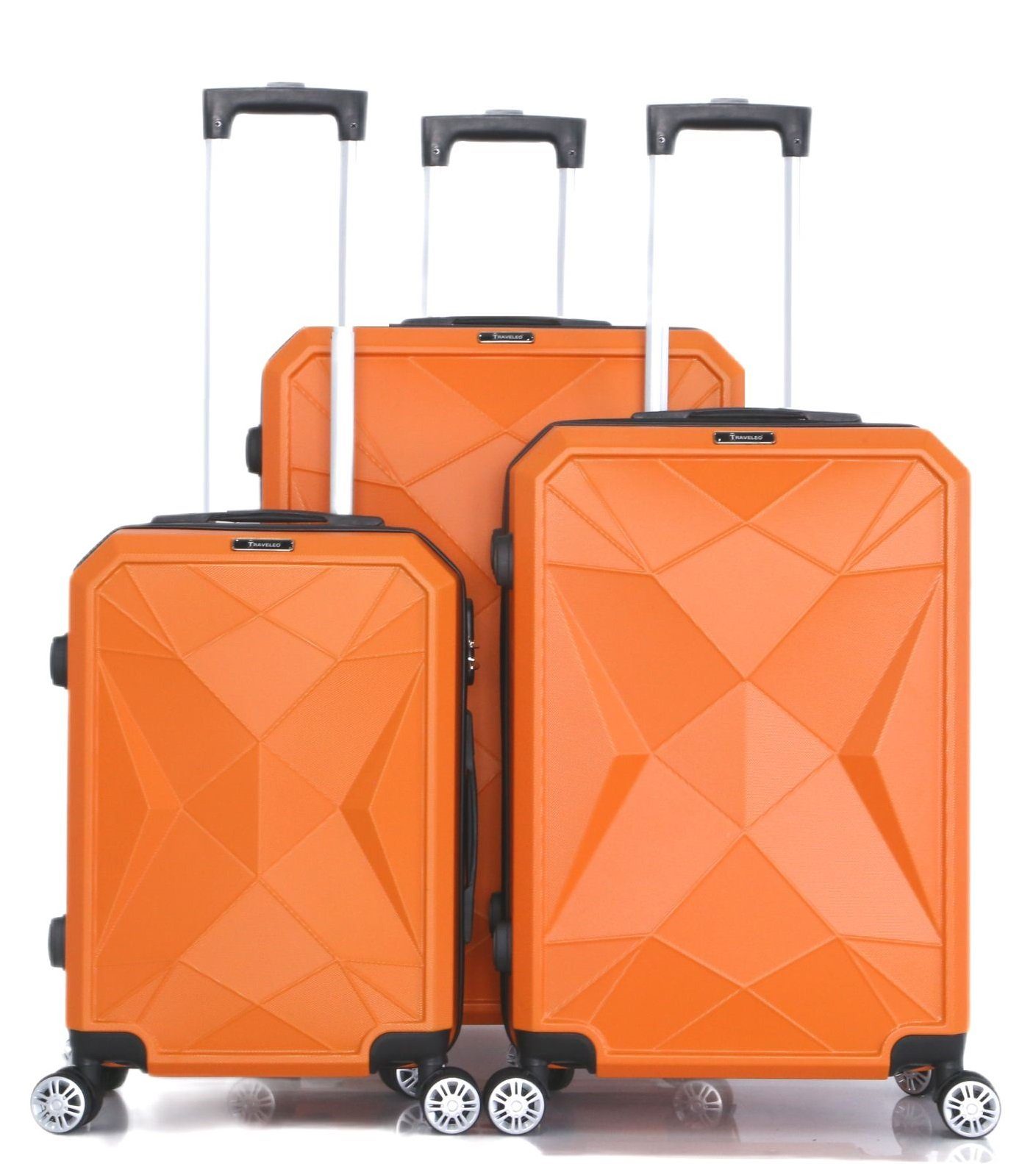 Cheffinger Kofferset Reisekoffer Koffer 3-teilig Kofferset Handgepäck Gepäck Reisetasche Orange