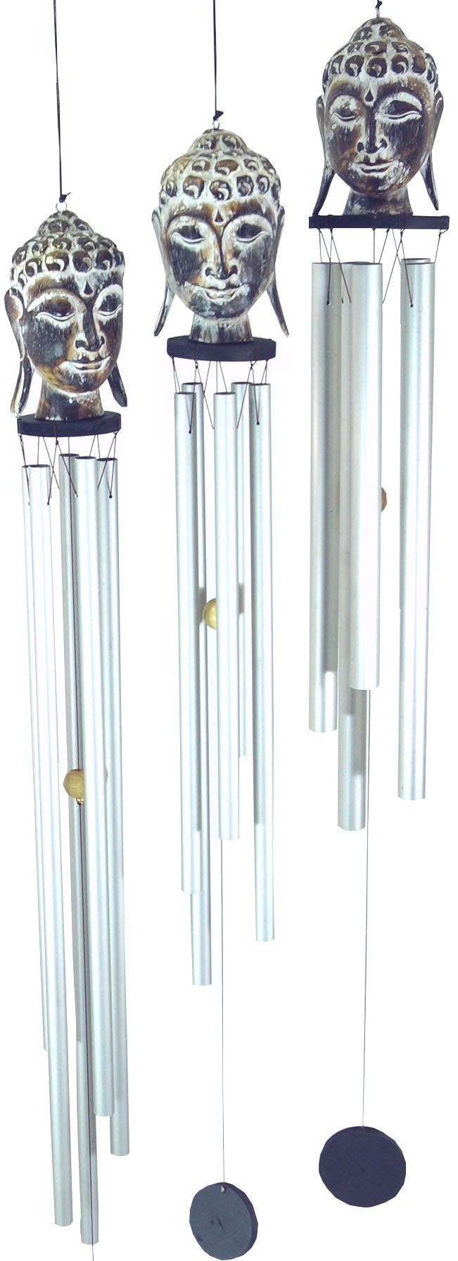 Windspiel Aluminium Klangspiel, Windspiel Buddha in 3..