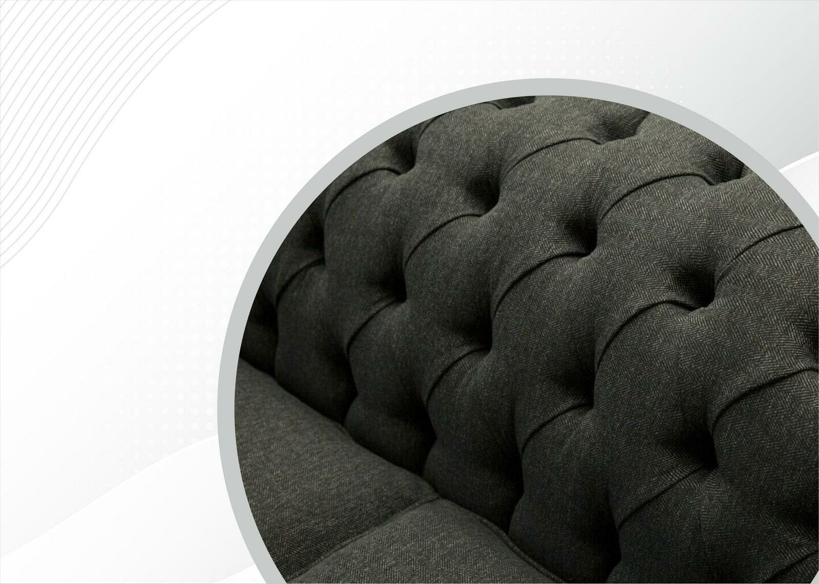 JVmoebel Chesterfield-Sofa, Chesterfield Dreisitzer Sofa Couch Design Moderne Grau Sofas Couchen