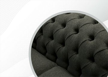 JVmoebel Chesterfield-Sofa, Chesterfield Dreisitzer Sofa Grau Moderne Couchen Sofas Design Couch