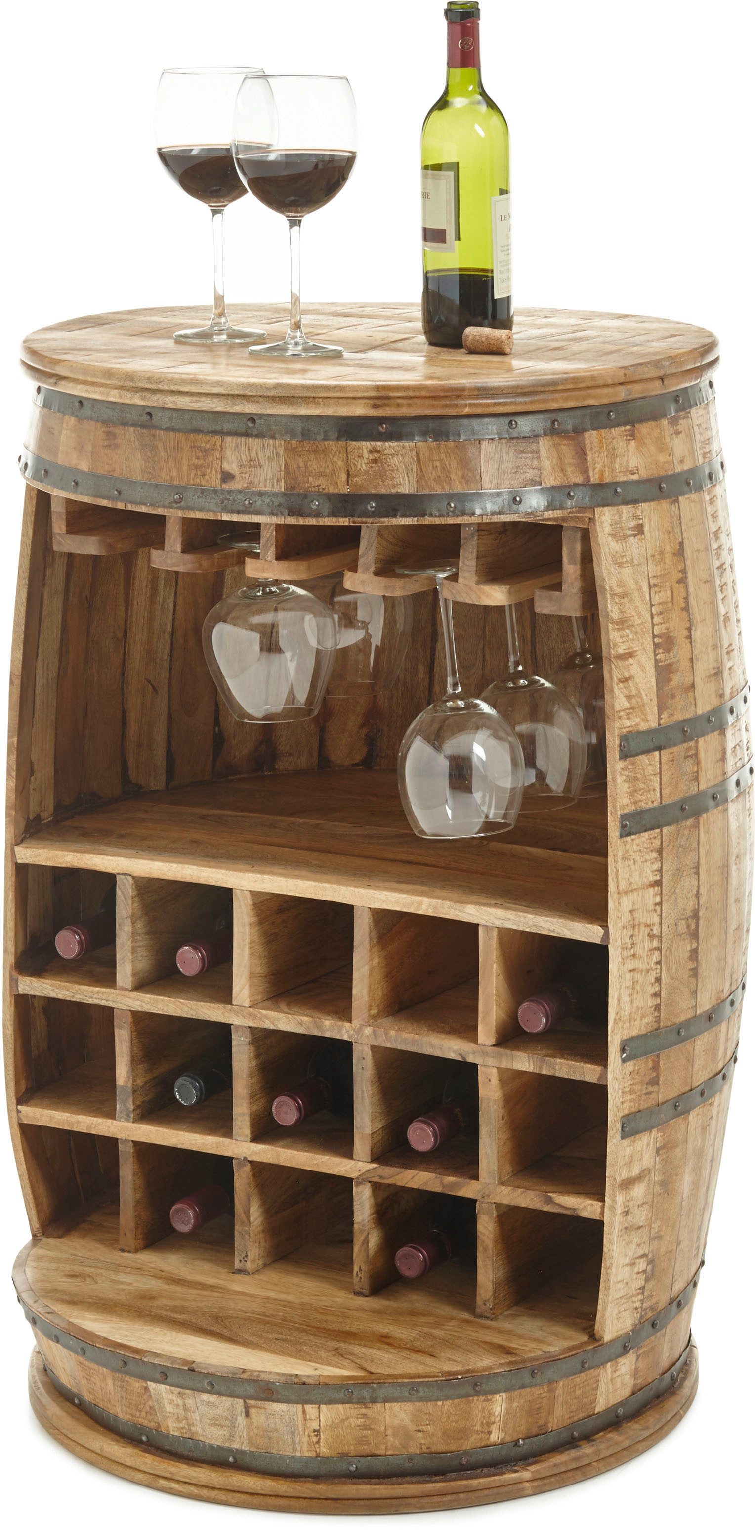 Stolkom Sp.z.o.o. Bartisch Fiasko, Massivholz Mango Wood im Vintage Style