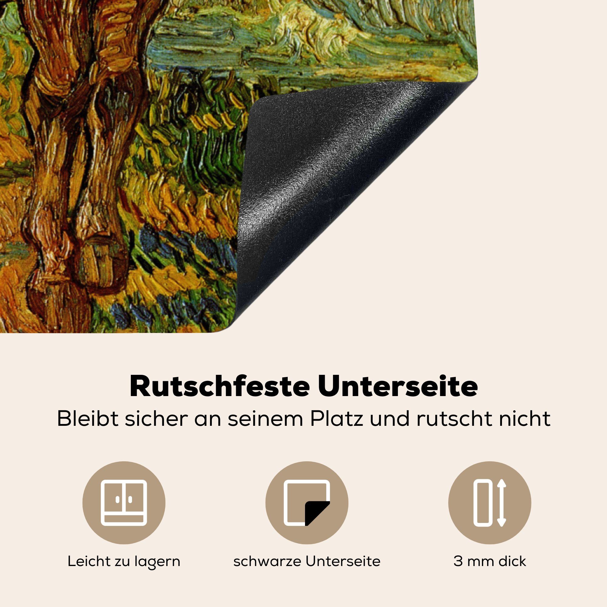 MuchoWow Herdblende-/Abdeckplatte Der barmherzige Samariter küche Vincent Arbeitsplatte cm, für van 78x78 Ceranfeldabdeckung, Gogh, (1 Gemälde von tlg), Vinyl, 