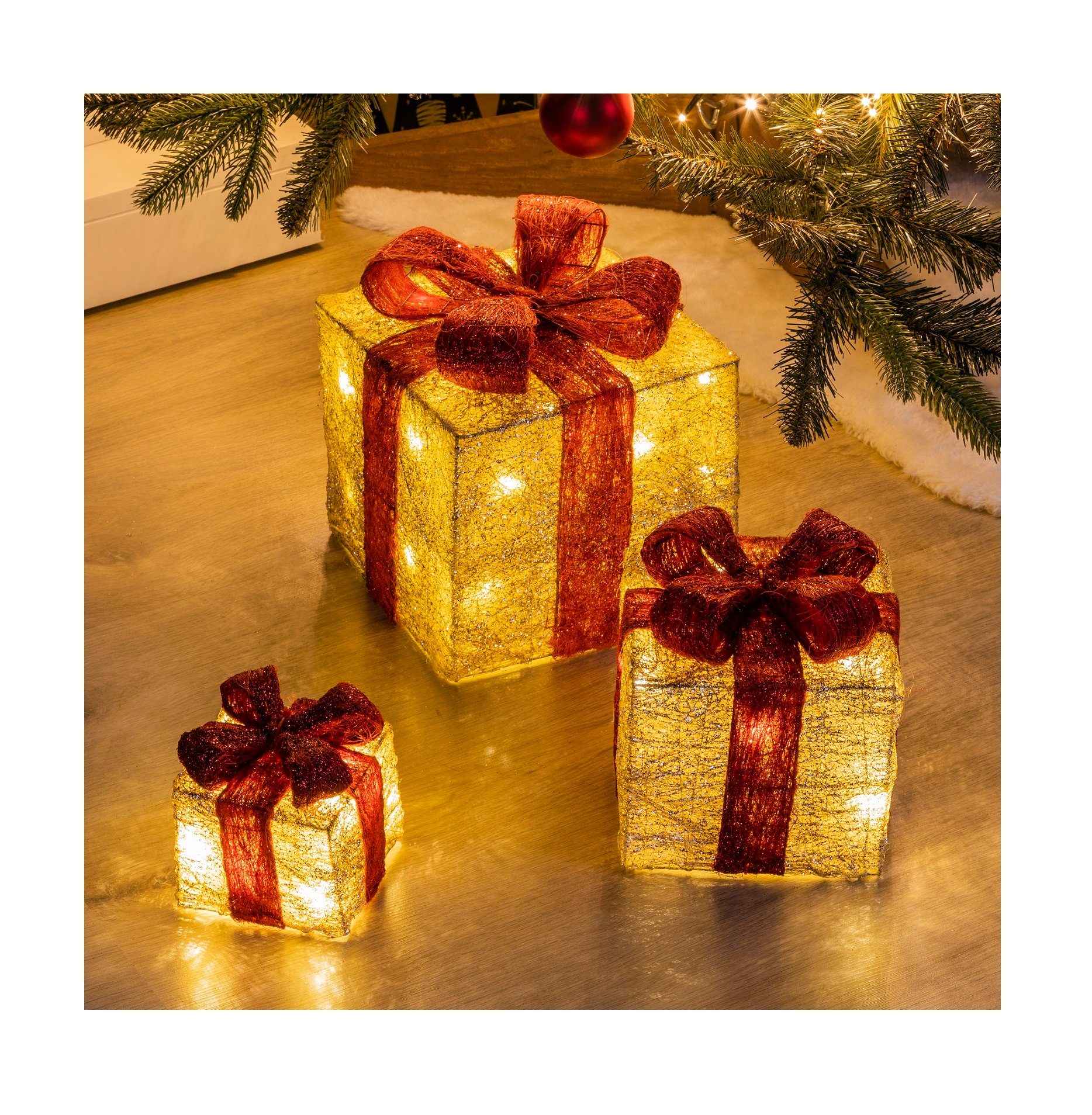 GartenHero LED-Lichterkette 3er Set Geschenkebox Geschenkekiste Beleuchtet günstig online kaufen