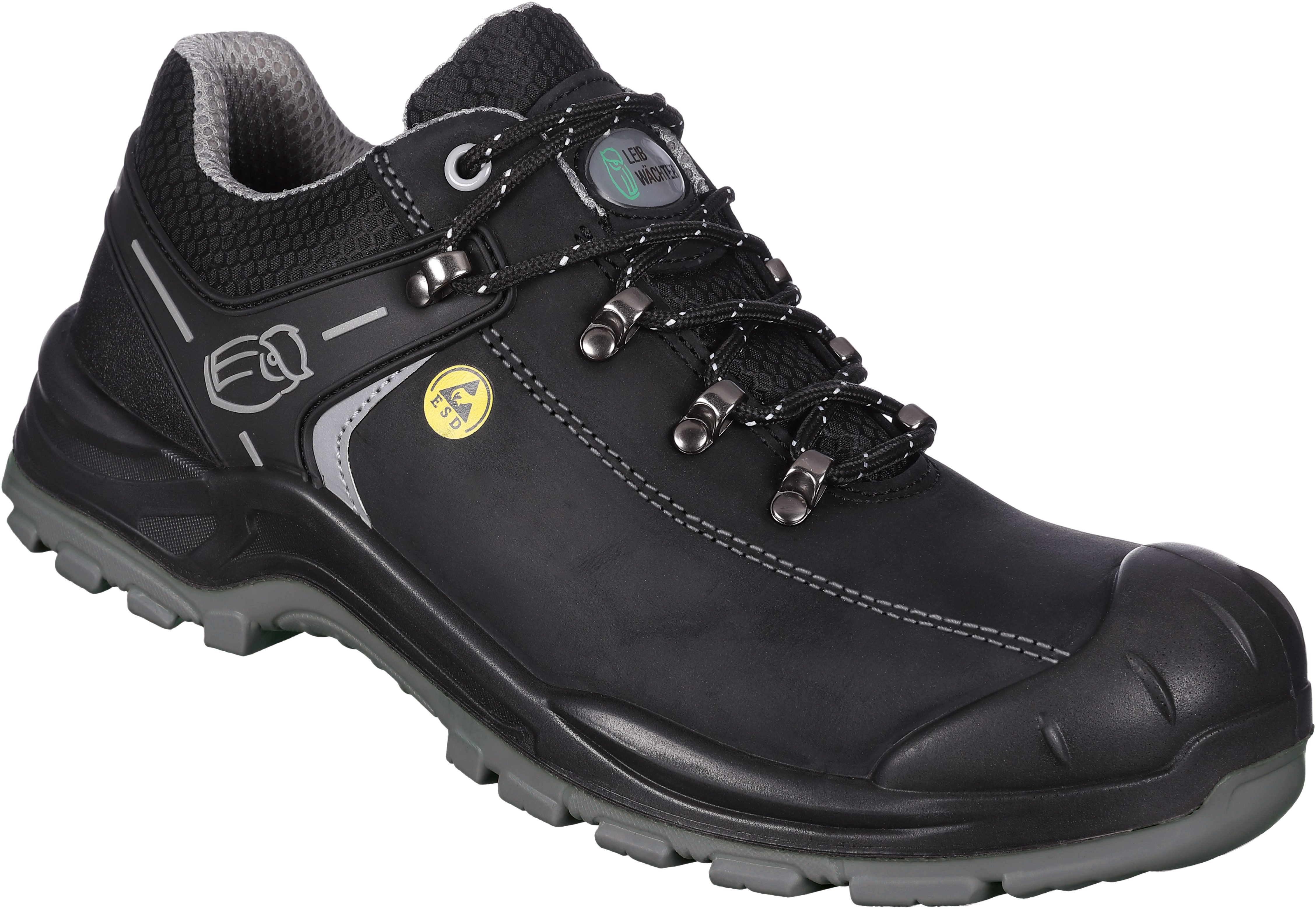 Leibwächter S3 Sicherheitshalbschuh ESD Arbeitsschuhe flach schwarz Leipzig Sicherheitsschuh Fiberglas-Zehenschutzkappe, durchtrittshemmende Gewebe-Zwischensohle