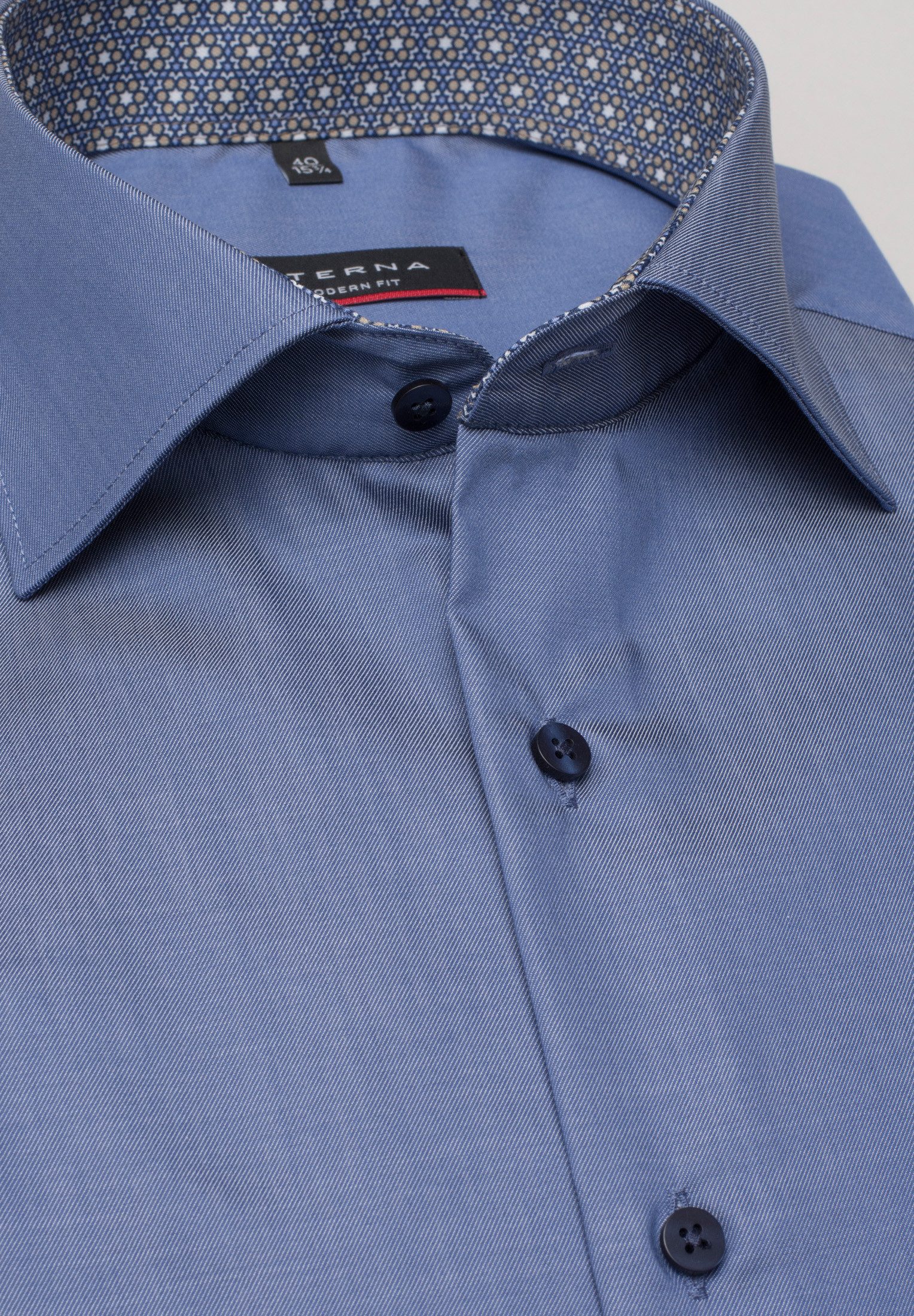 Eterna Businesshemd ETERNA MODERN FIT Langarm Hemd mittelblau twill 3368-08-X14K
