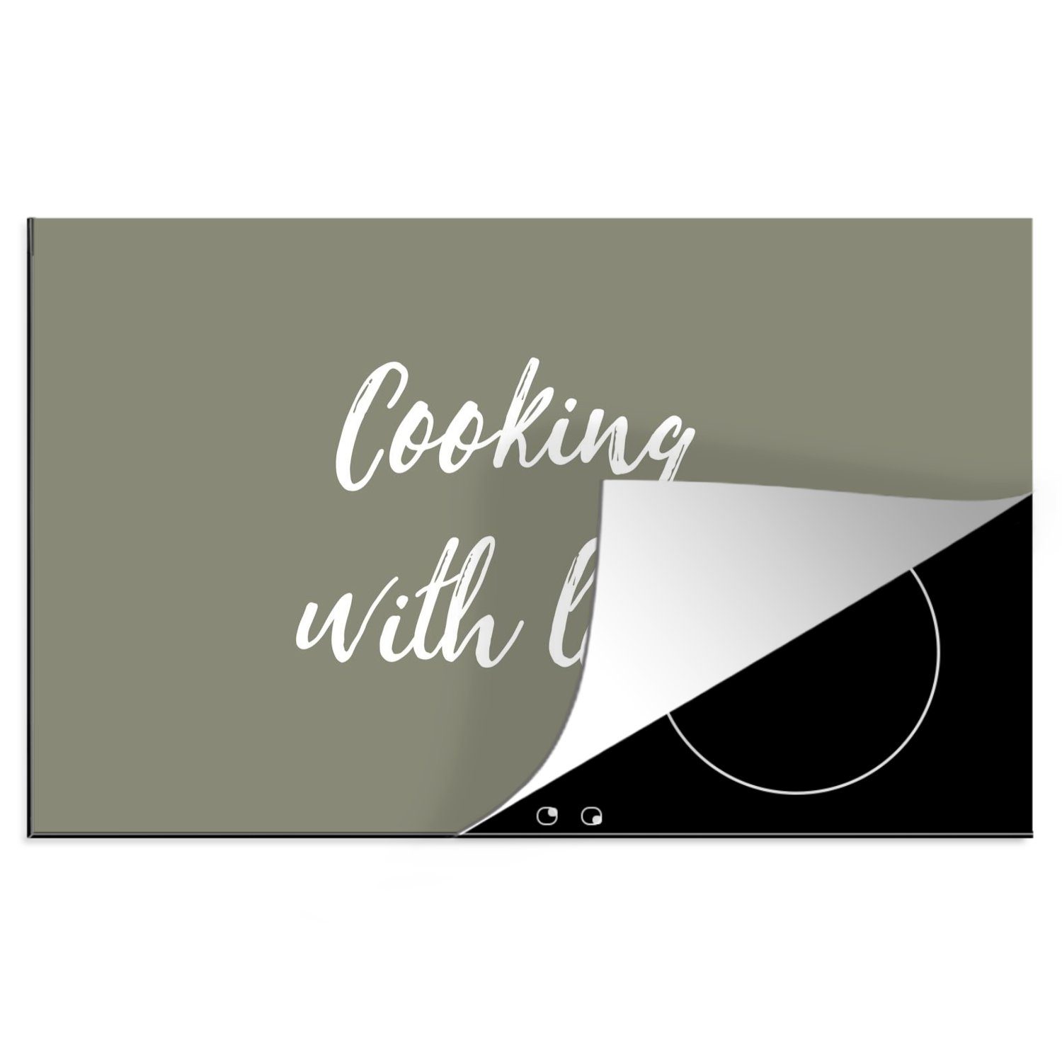 MuchoWow Herdblende/Abdeckplatte Zitate Kochen mit Liebe