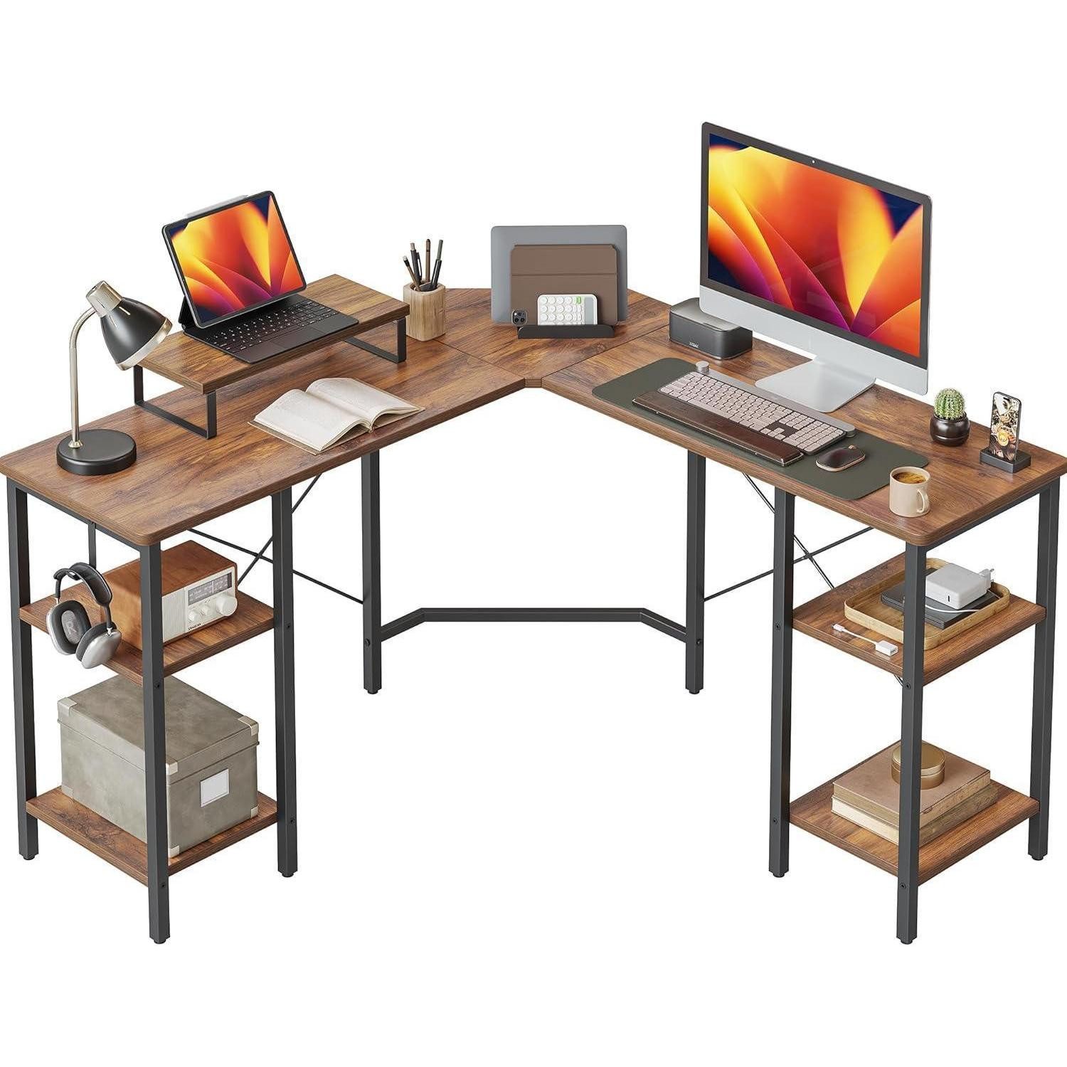 LuxusKollektion Eckschreibtisch L-förmiger Computertisch 128x128 cm Industrial Eckschreibtisch