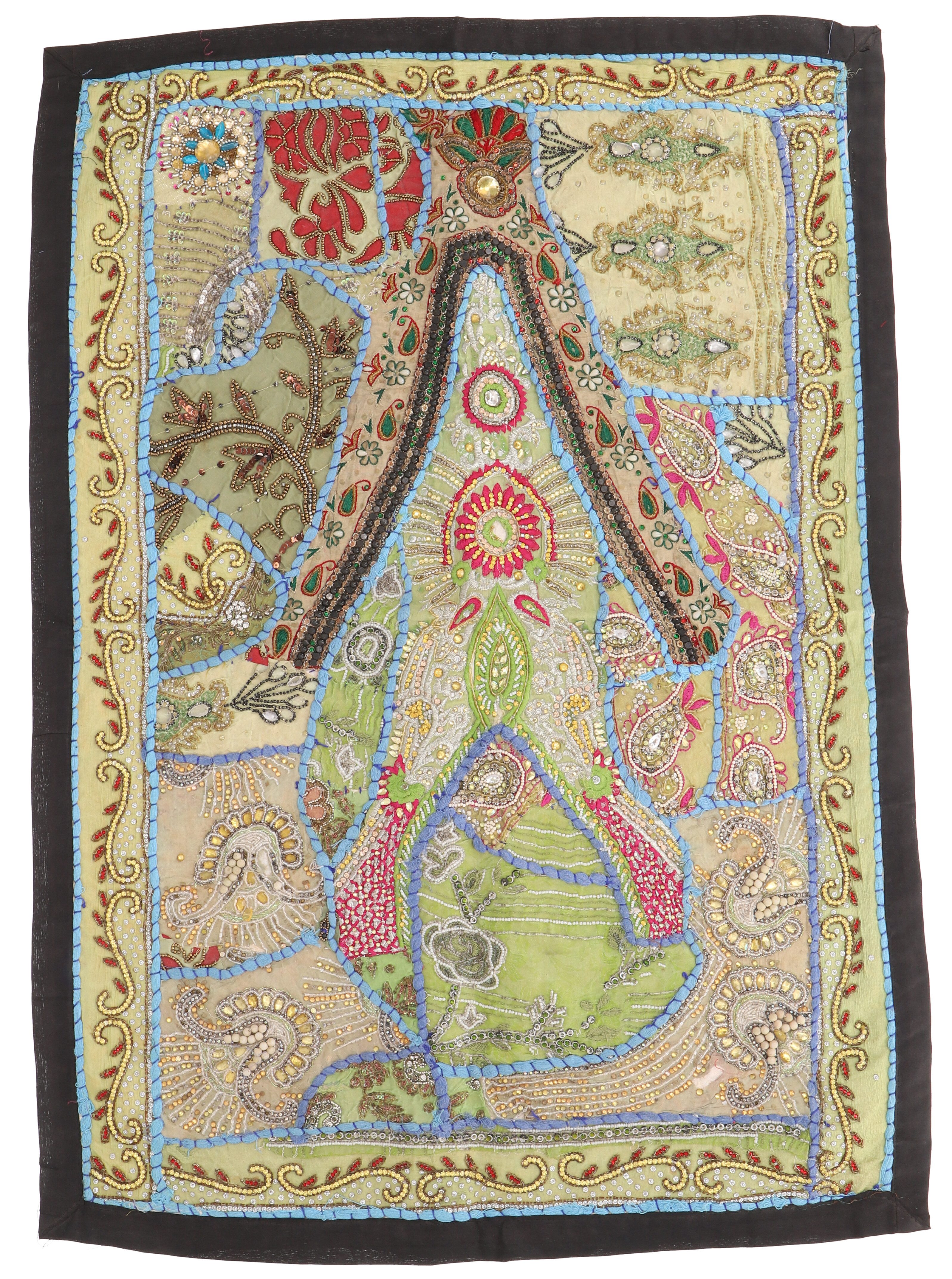 Guru-Shop Wandteppich Indischer Wandteppich Patchwork.., Höhe: 65 mm