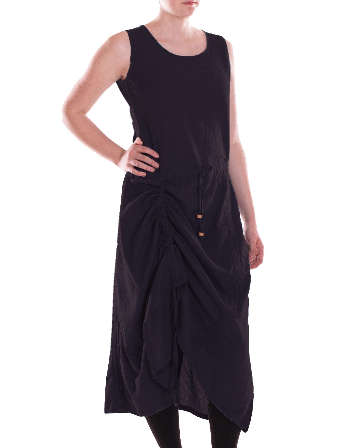 Vishes Midikleid Damen Wadenlang Kleid Baumwolle günstig online kaufen