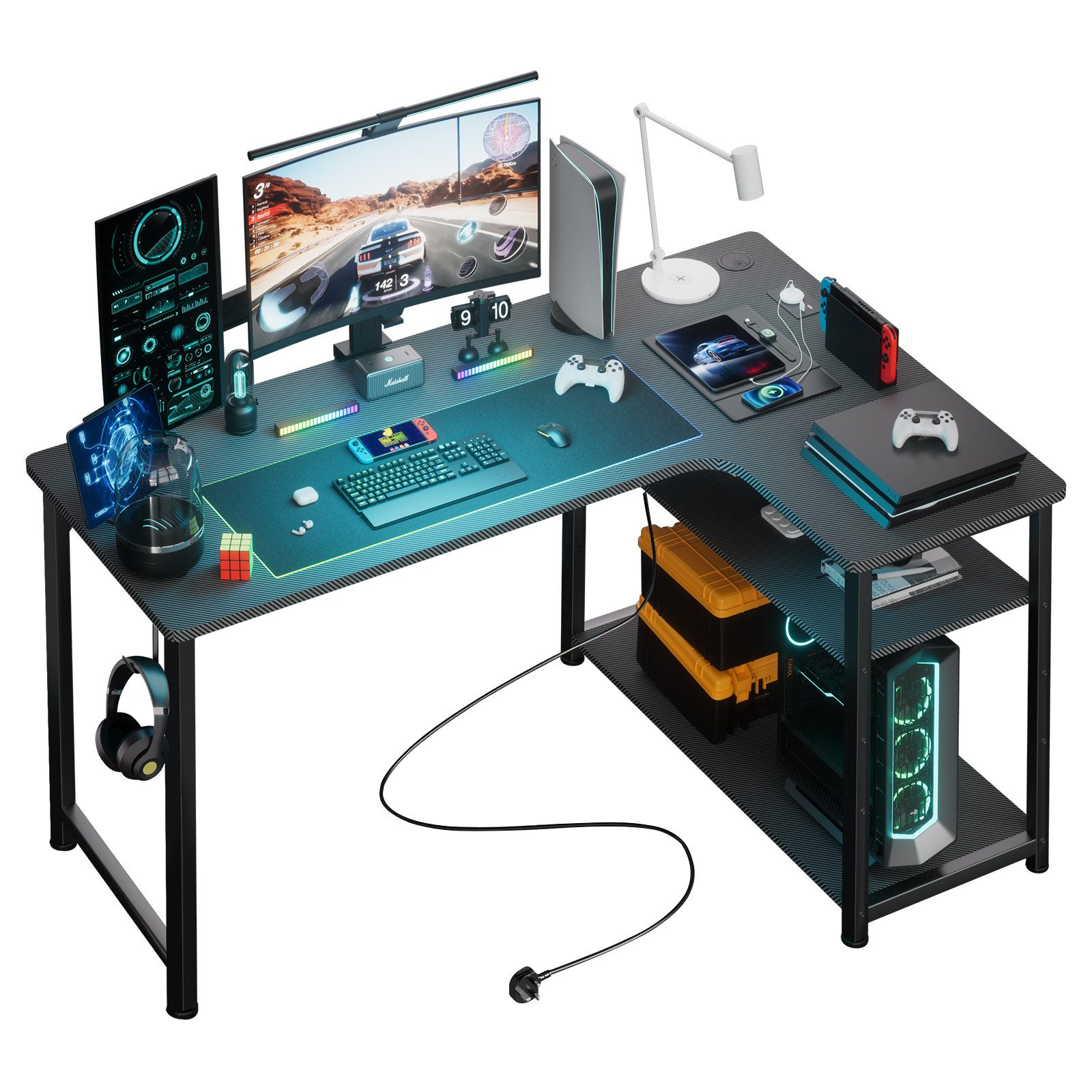 GTPLAYER Schreibtisch Gaming Tisch Eckschreibtisch mit günstig online kaufen