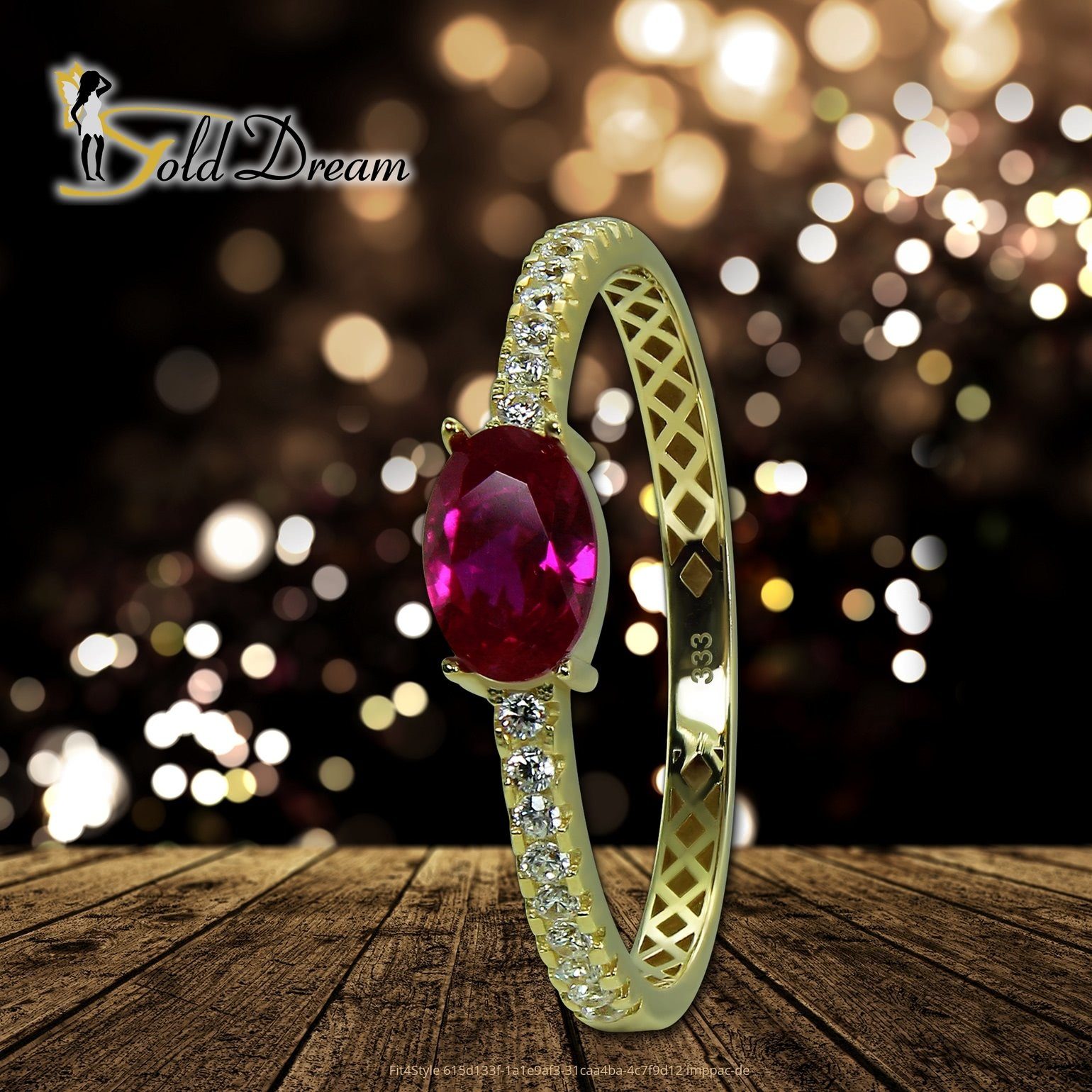 Gr.58 333 Farbe: Gelbgold Ring weiß, - GoldDream pink 8 gold, Goldring Beauty Damen GoldDream Gold (Fingerring), Beauty Ring Karat,