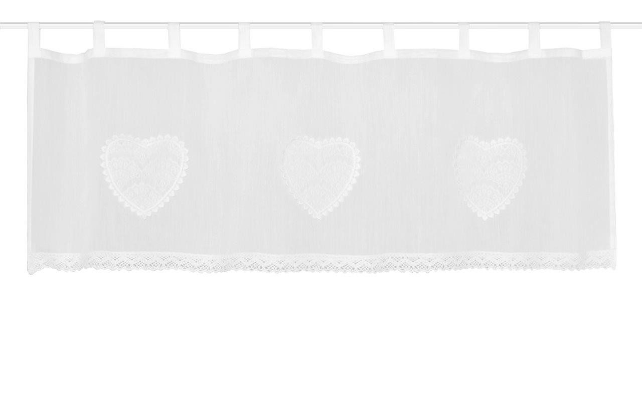 Vorhang Cafehaus Batist "Corazon" 30 X 120 cm 1x Cafehaus Weiss