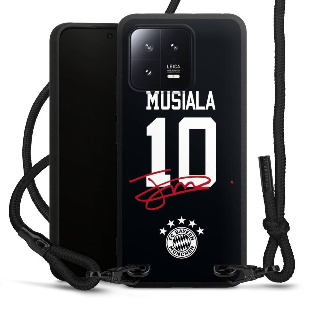 DeinDesign Handyhülle FC Bayern München Jamal Musiala FCB Musiala 10, Xiaomi 13 Premium Handykette Hülle mit Band Case zum Umhängen