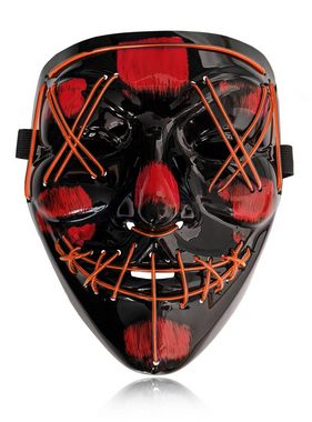 Maskworld Verkleidungsmaske LED Maske orange, Coole Leuchtmaske wie in The Purge