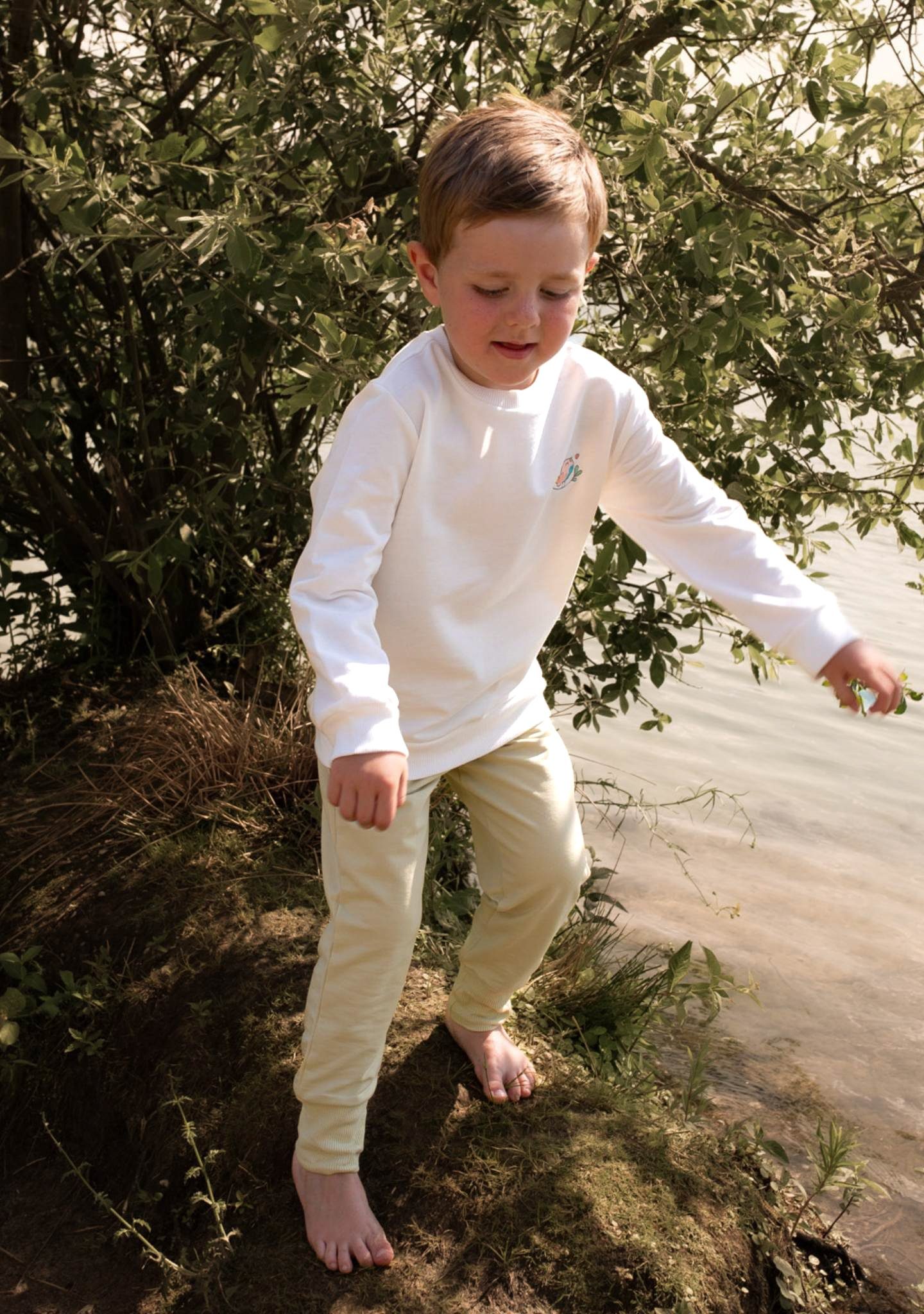 Noah's Ark Sweatpants Hose in Kinder hellgrün 100% Baumwolle für Unifarbe