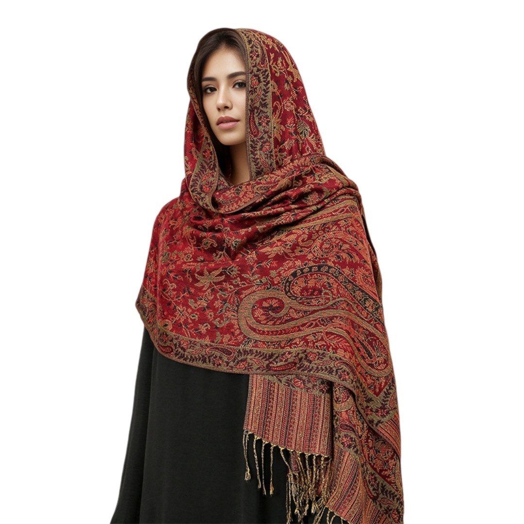 nsihing Modeschal Warmer Schal für Damen, Weiches Tuch in Kaschmir-Optik, Lange, große warme Stola mit Quasten für Herbst und Winter